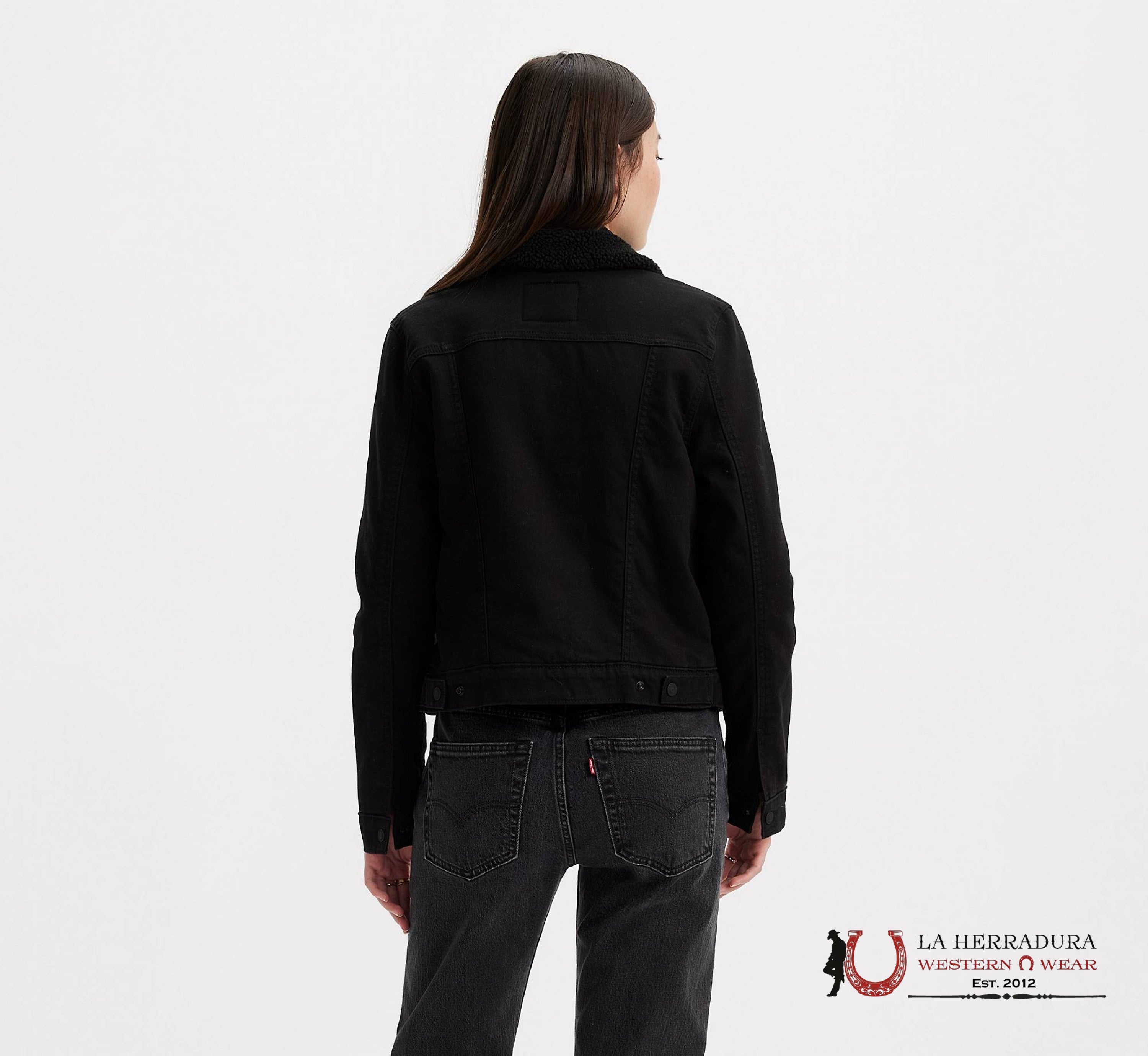 Levi’s Original Sherpa Trucker Black Jacket Ladies Ropa Mujeres