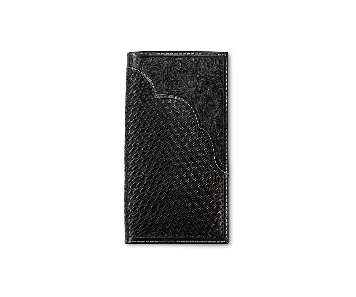 3-D BELT BASKET WEAVE OVERLAY BLACK - ACCESSORIES WALLET - D250019101