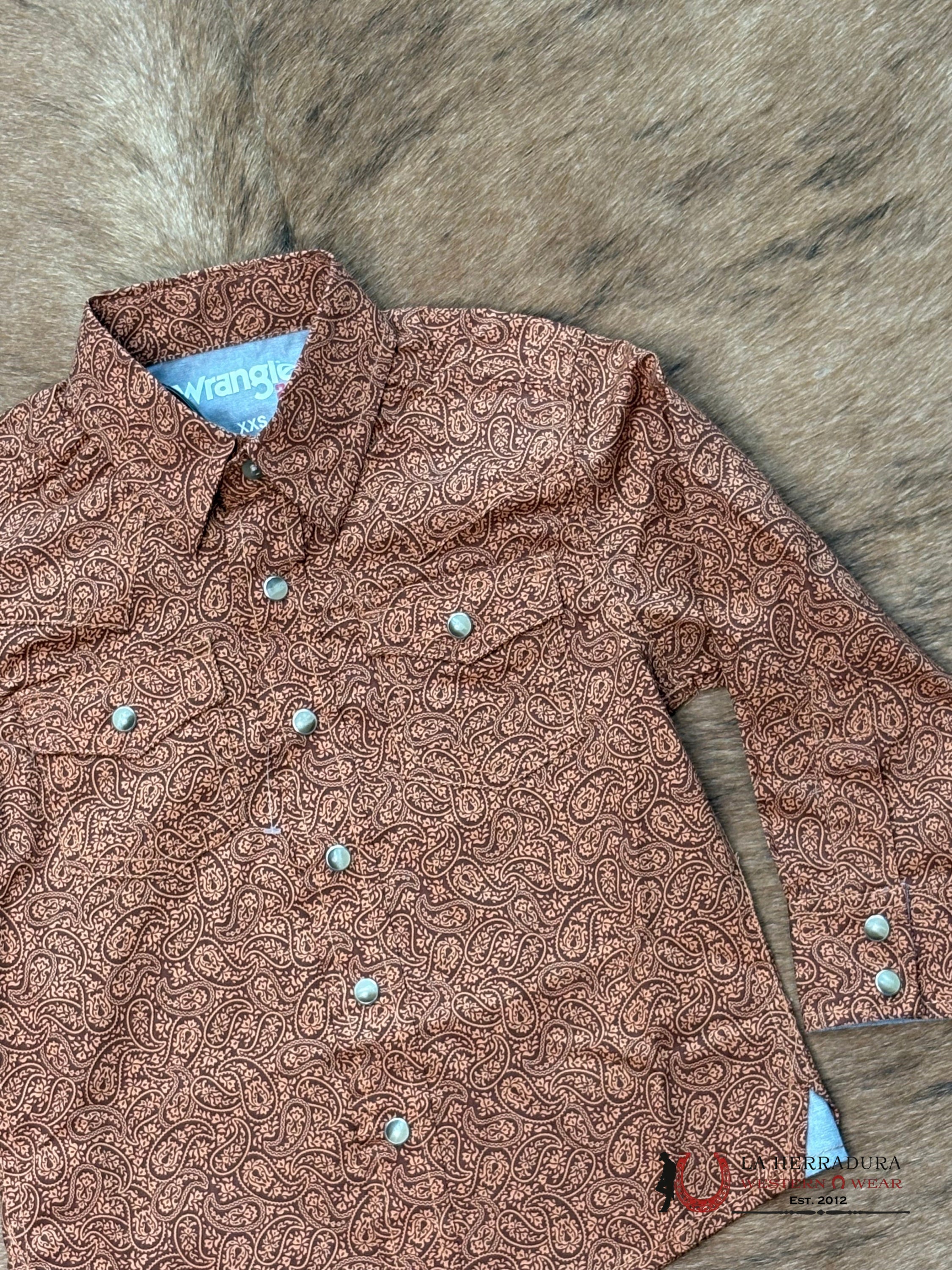 LITTLE BOY’S WRANGLER RUST LONG SLEEVE SHIRT- 112367916 NIÑOS