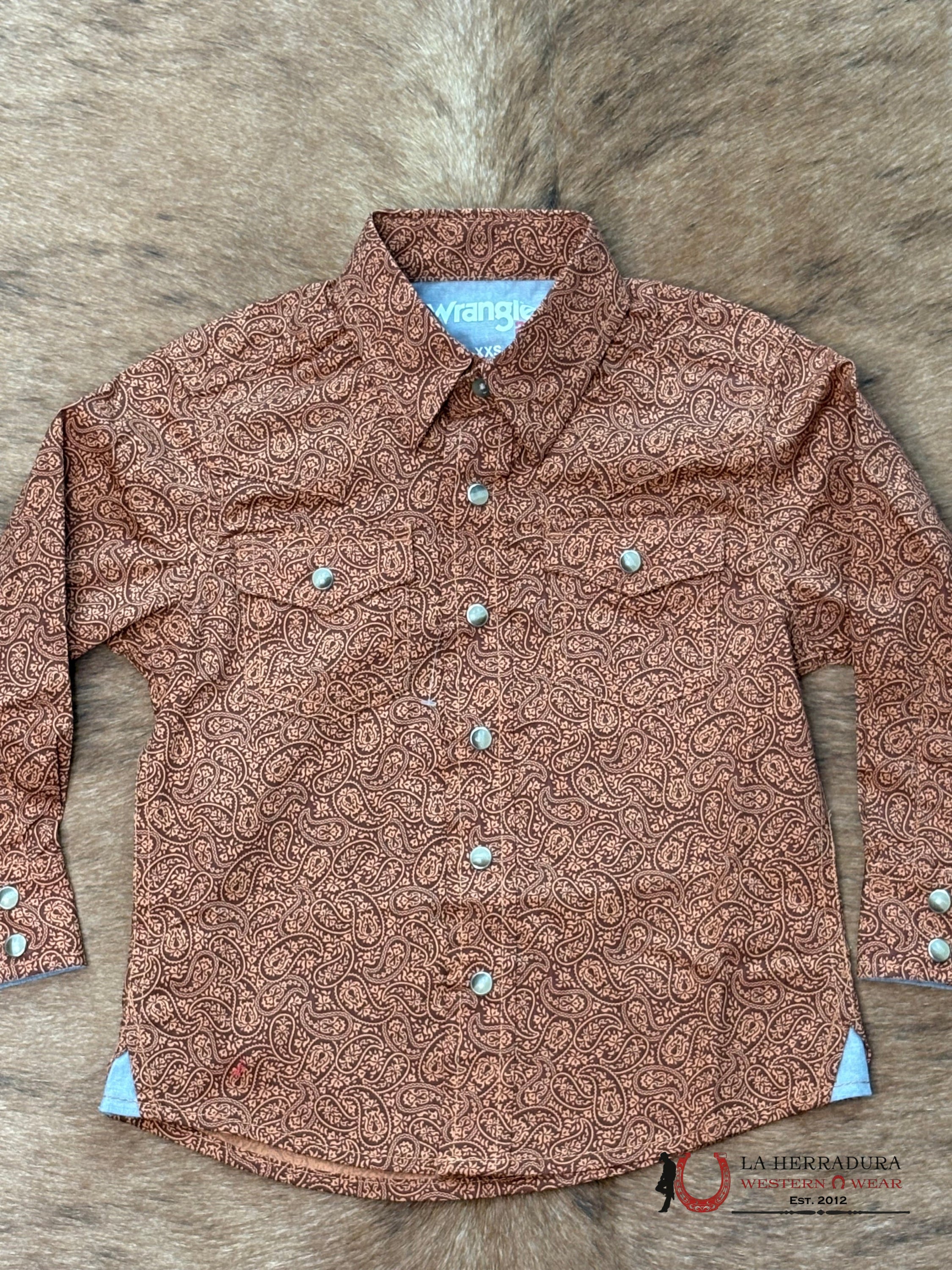 LITTLE BOY’S WRANGLER RUST LONG SLEEVE SHIRT- 112367916 NIÑOS