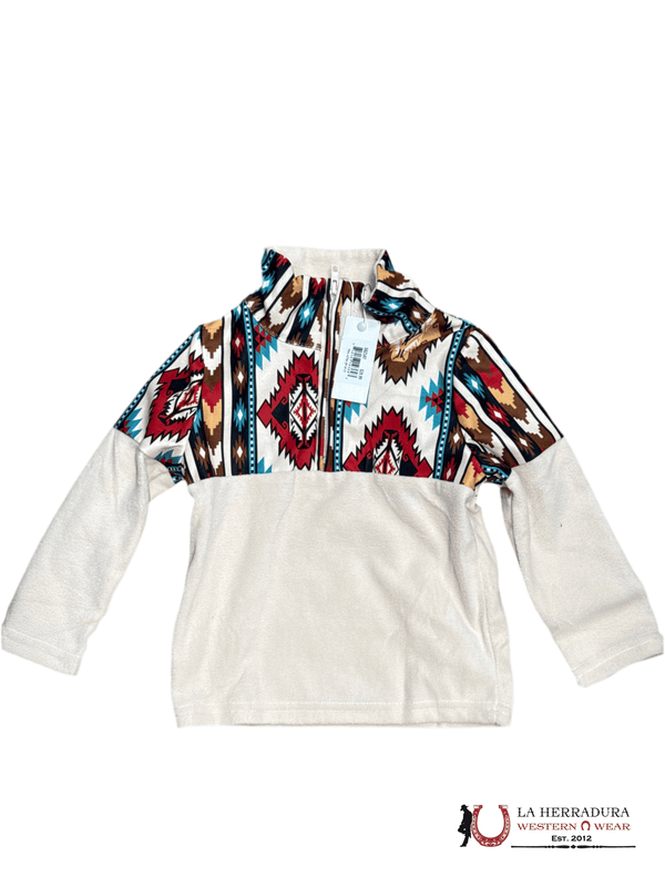 CHAQUETA DE FRANELA FORRADA TIPO COLCHA DE BEBÉ DE MANTECA DE KARITÉ PARA NIÑA PEQUEÑA SBZU07