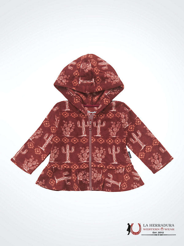 LITTLE GIRL'S WRANGLER CACTI FULL ZIP RUFFLE HEM HOODIE 112353143/1123533061