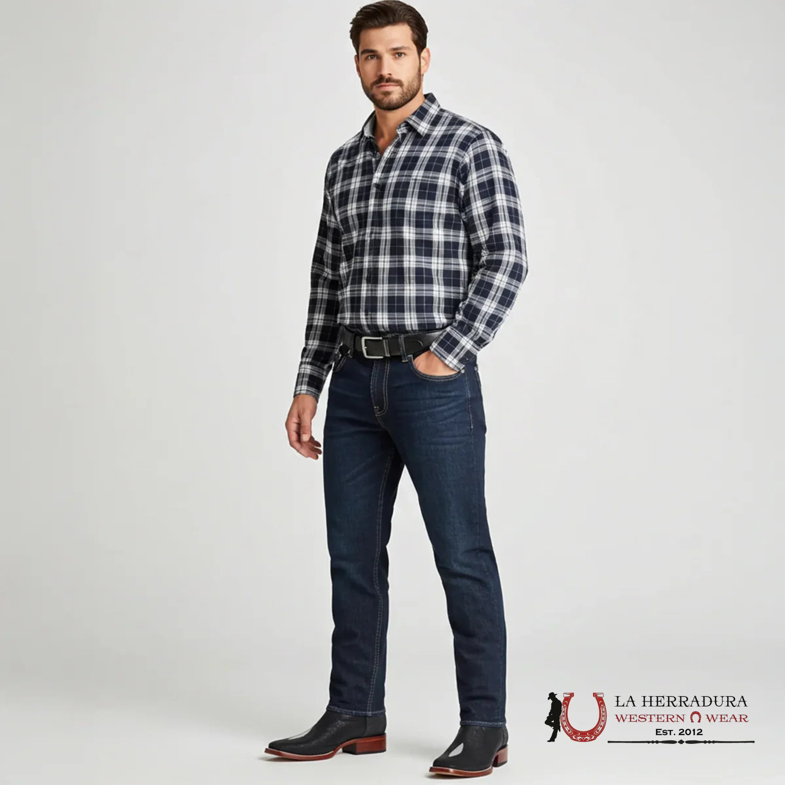 LOS ALTOS BLACK STINGRAY SINGLE STONE WIDE SQUARE TOE COWBOY BOOTS BOTAS HOMBRES