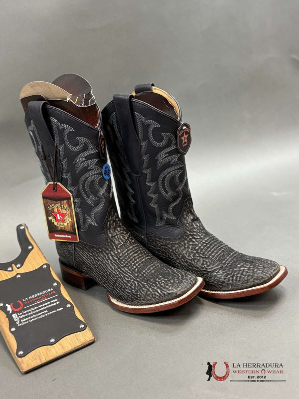 BOTAS DE PIEL DE TIBURÓN AUTÉNTICA LOS ALTOS NEGRAS
