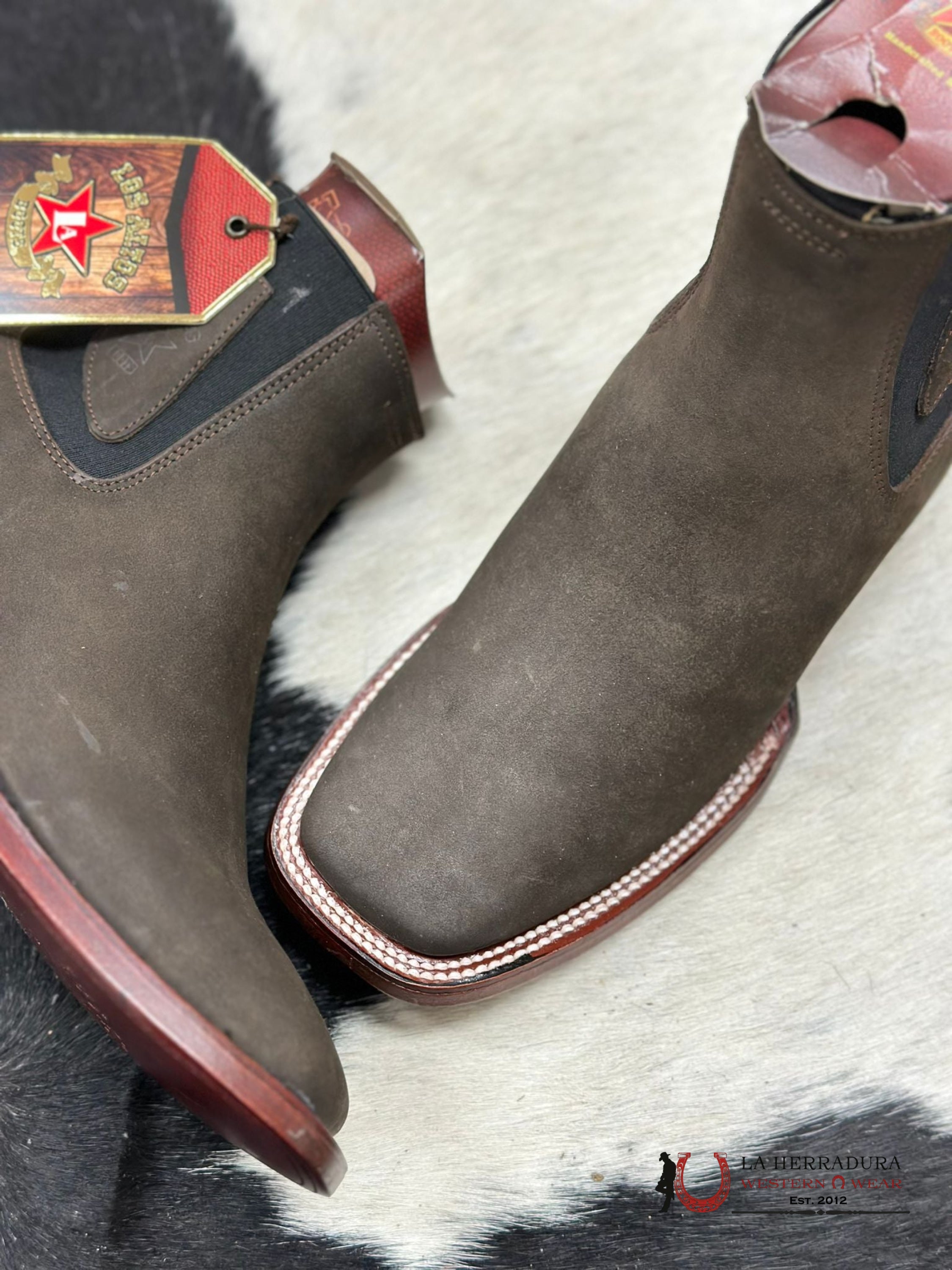 Los Altos Men’s Square Toe Botines Dark Tobacco Botas Hombres