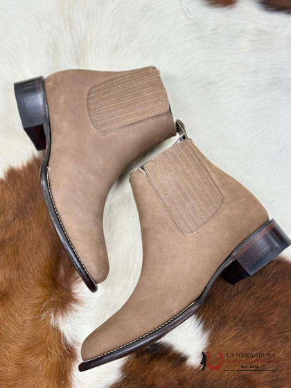 LOS ALTOS SHORT BOOT OVAL TOE NOBUCK TAUPE -50B6361
