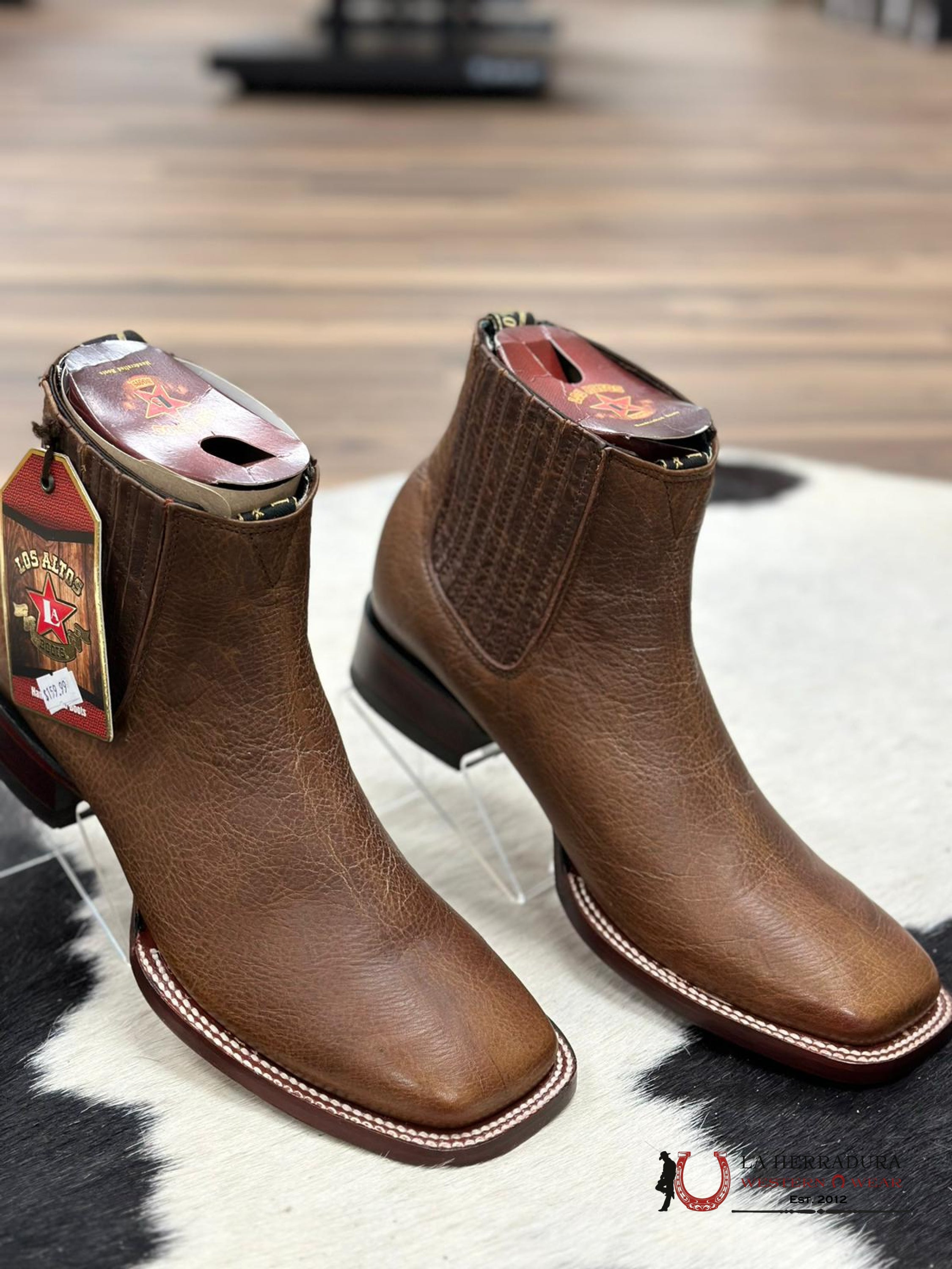 Los Altos Men’s Square Toe Botines Rage Walnut Botas Hombres