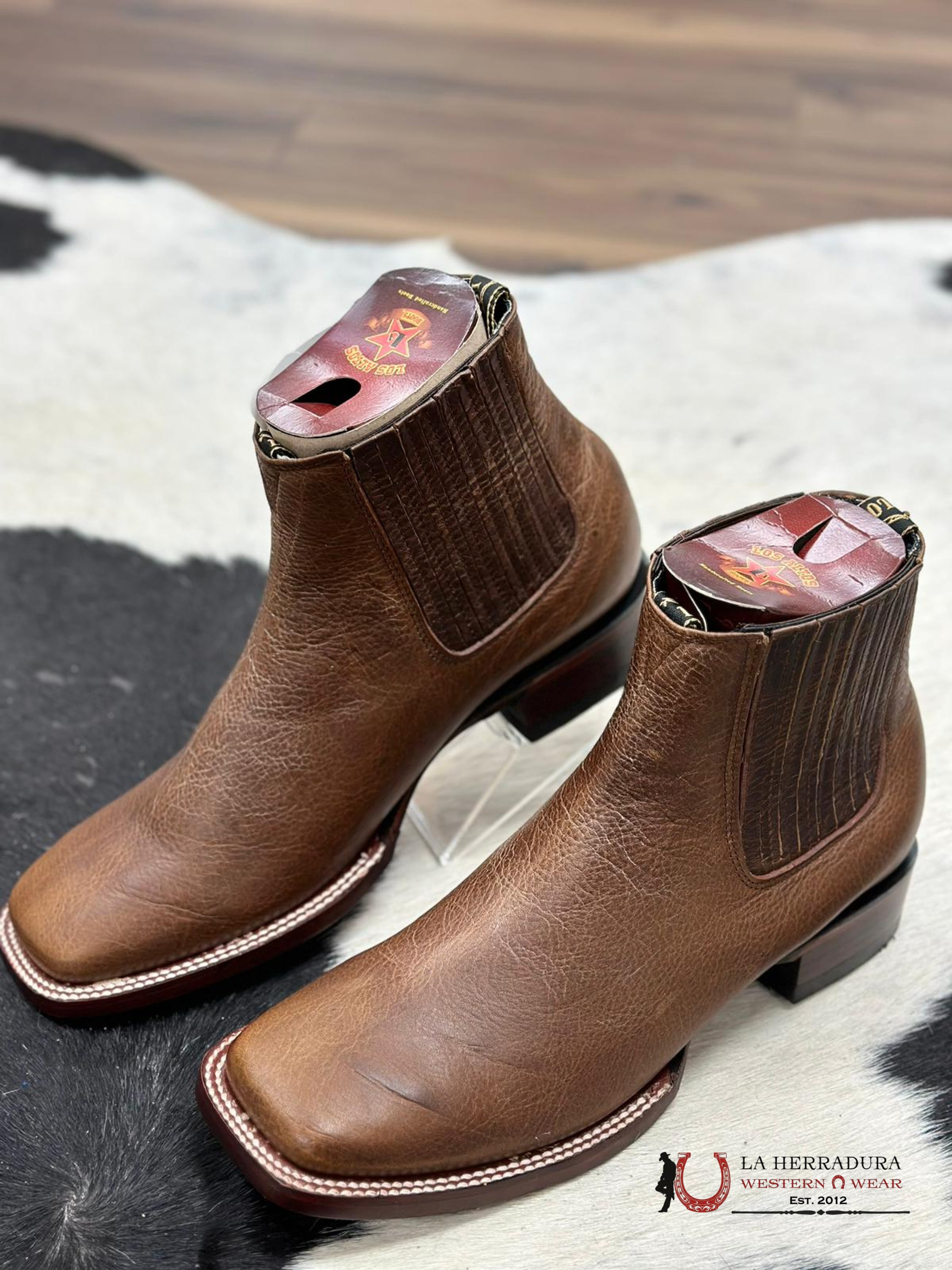 Los Altos Men’s Square Toe Botines Rage Walnut Botas Hombres