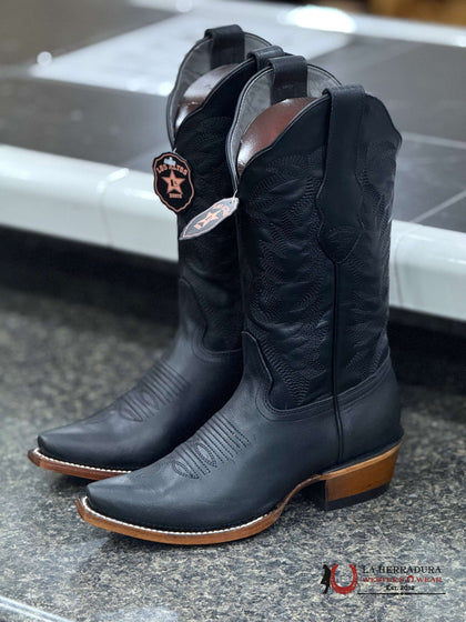 BOTAS DE MUJER LOS ALTOS VERGEL NEGRAS PUNTA AFILADA COSTURAS NEGRAS 34M8905
