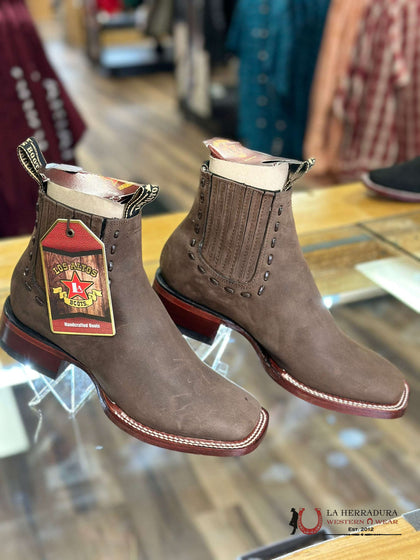 BOTAS LOS ALTOS PARA MUJER AVESTRUZ MOCHA ESTILO RODELO