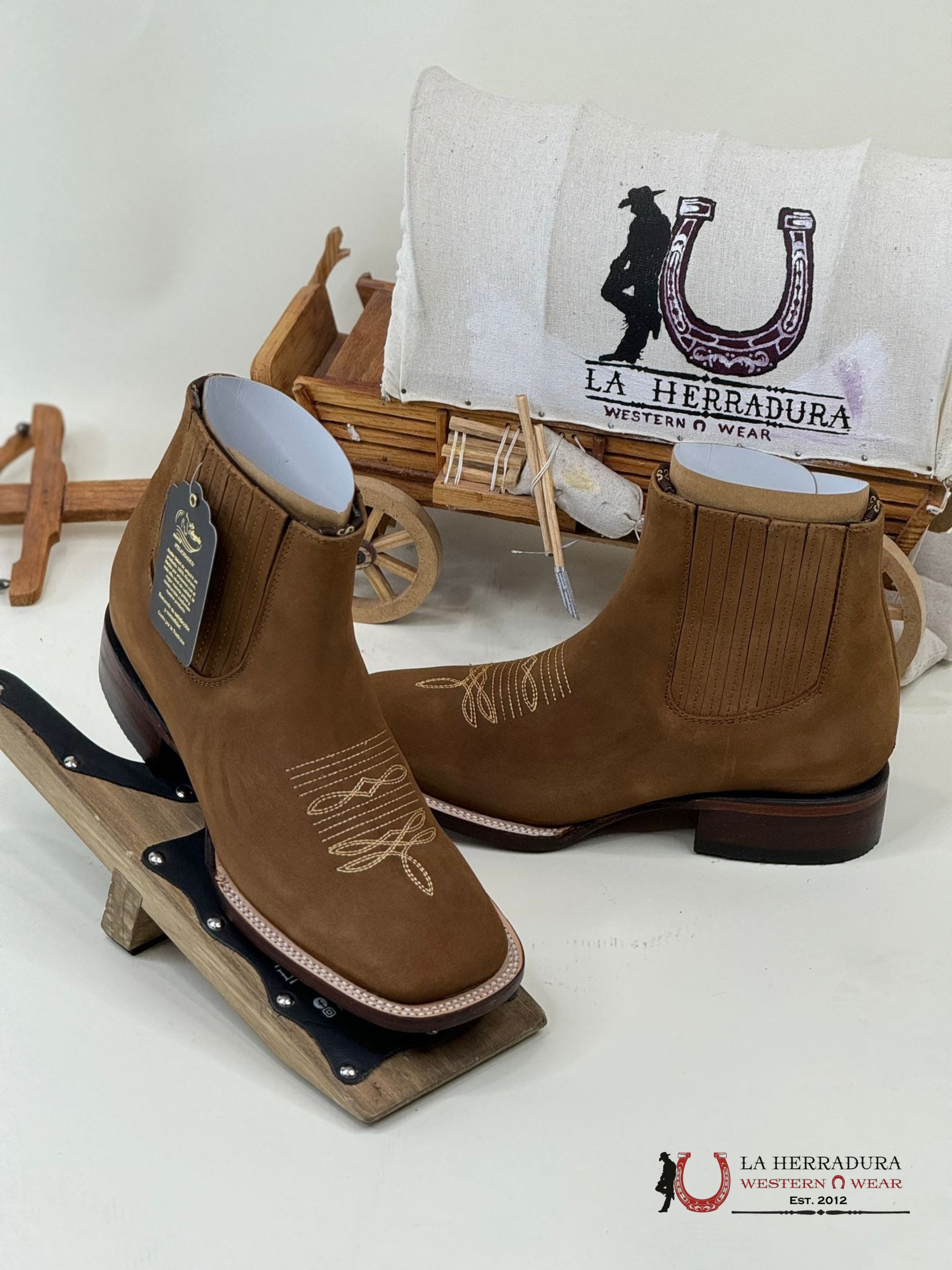 Los Angeles Shedron Leather Nobuck Short Boot Botas Hombres