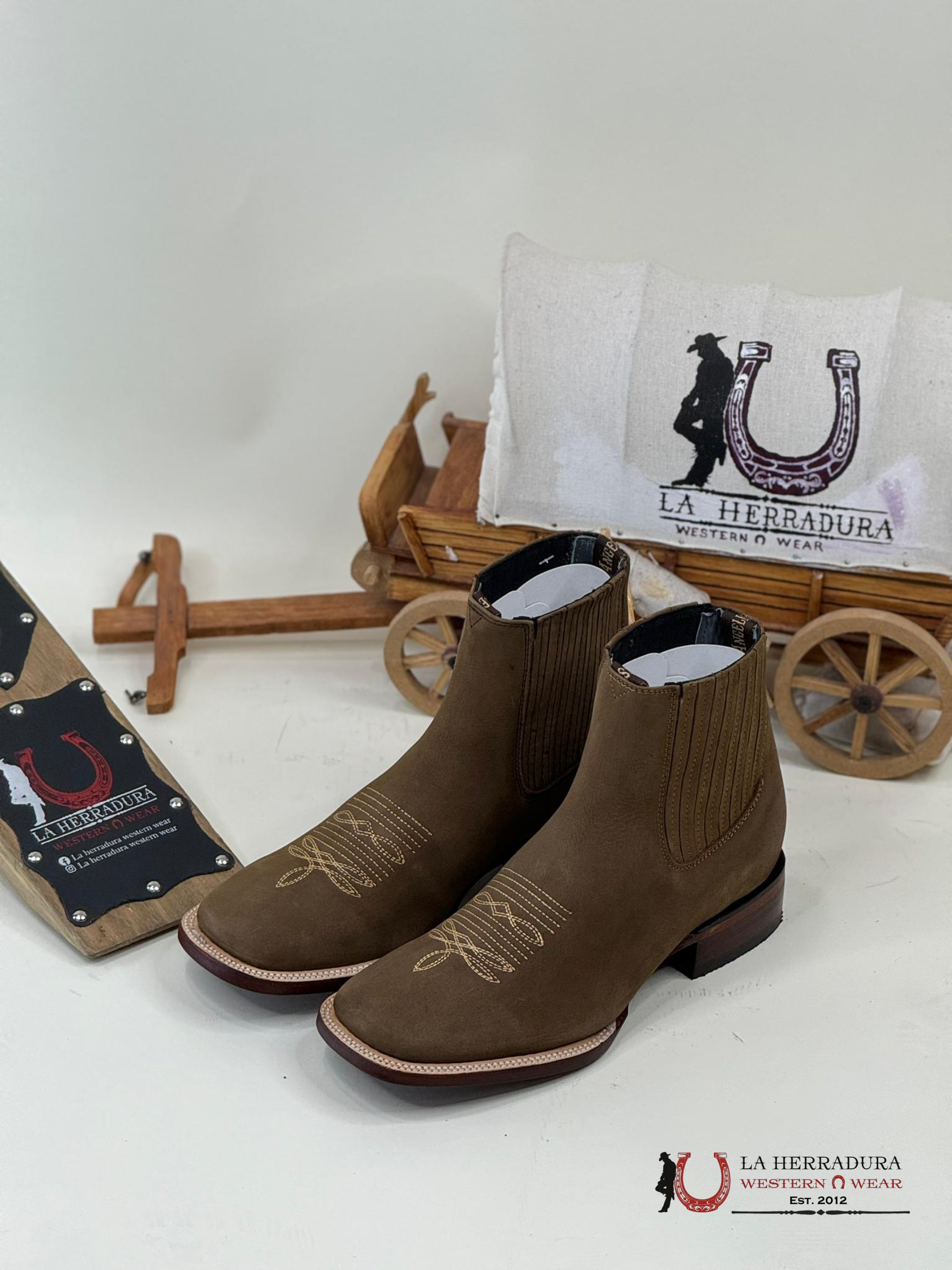 Los Angeles Tobaco Leather Nobuck Botas Hombres