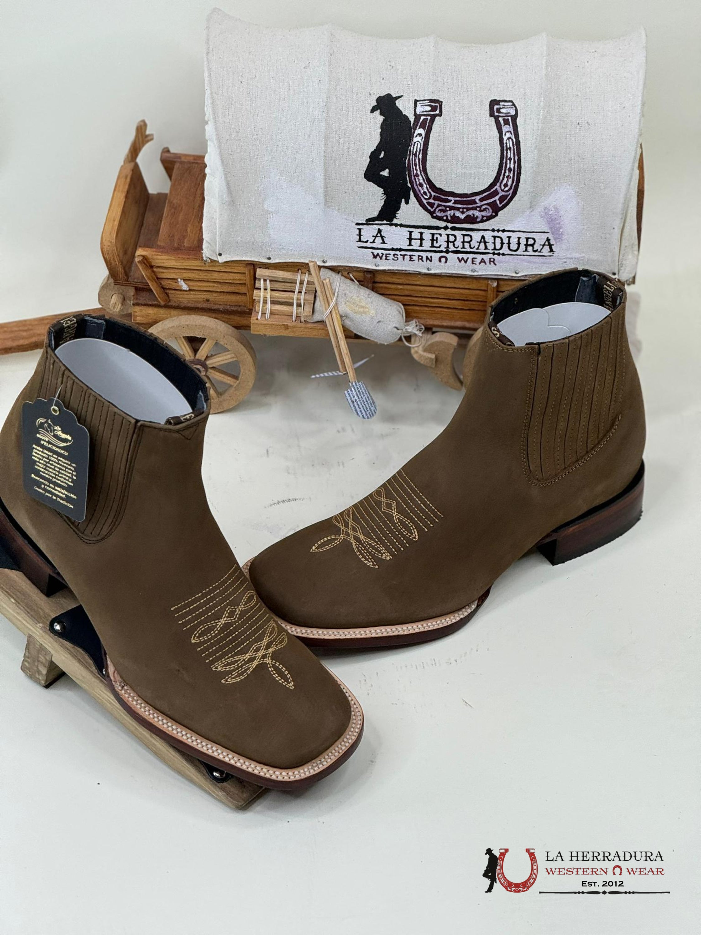 Los Angeles Tobaco Leather Nobuck Botas Hombres