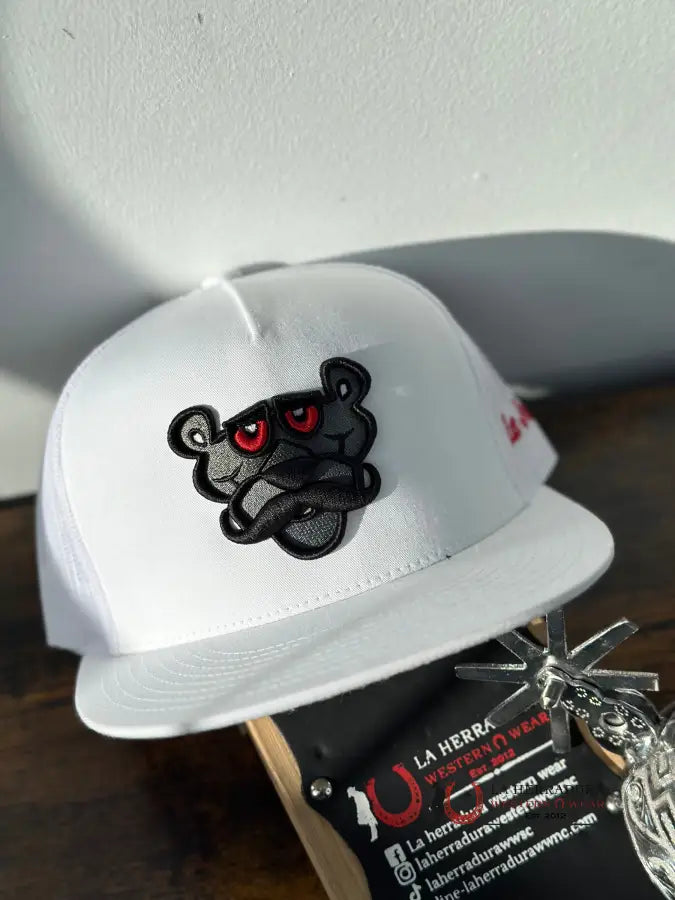 Los Jefes Panther White Cap Caps Mens Gorras Hombres