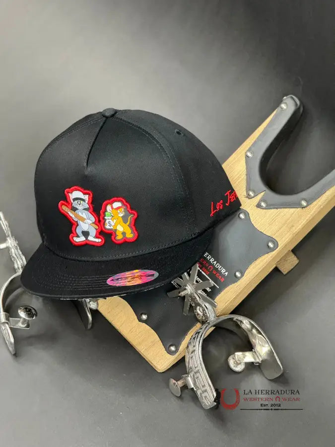 Los Jefes Tom & Jerry Black Cap Caps Mens Gorras Hombres