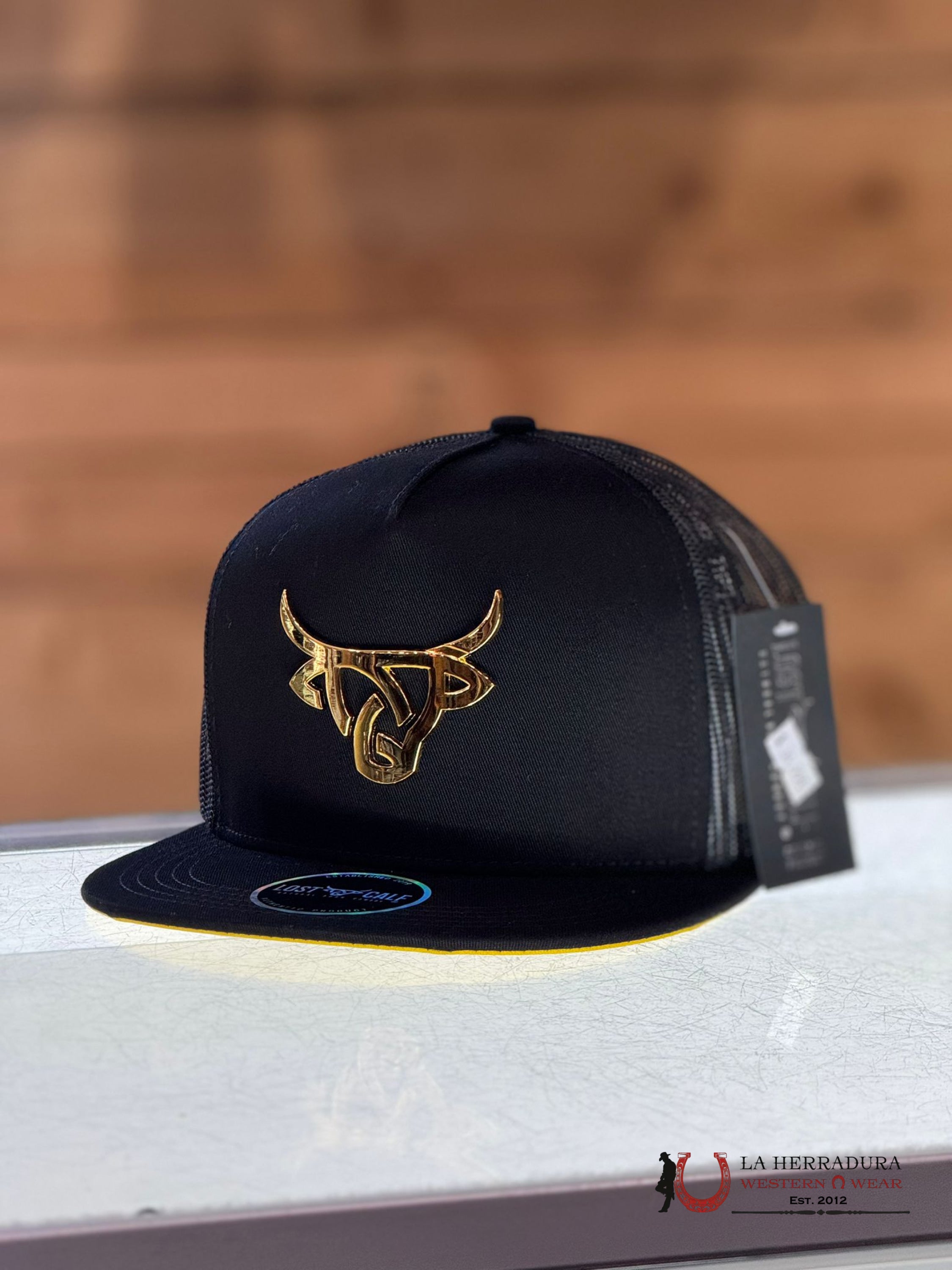 Lost Calf Black Gold Plate Caps Mens Gorras Hombres