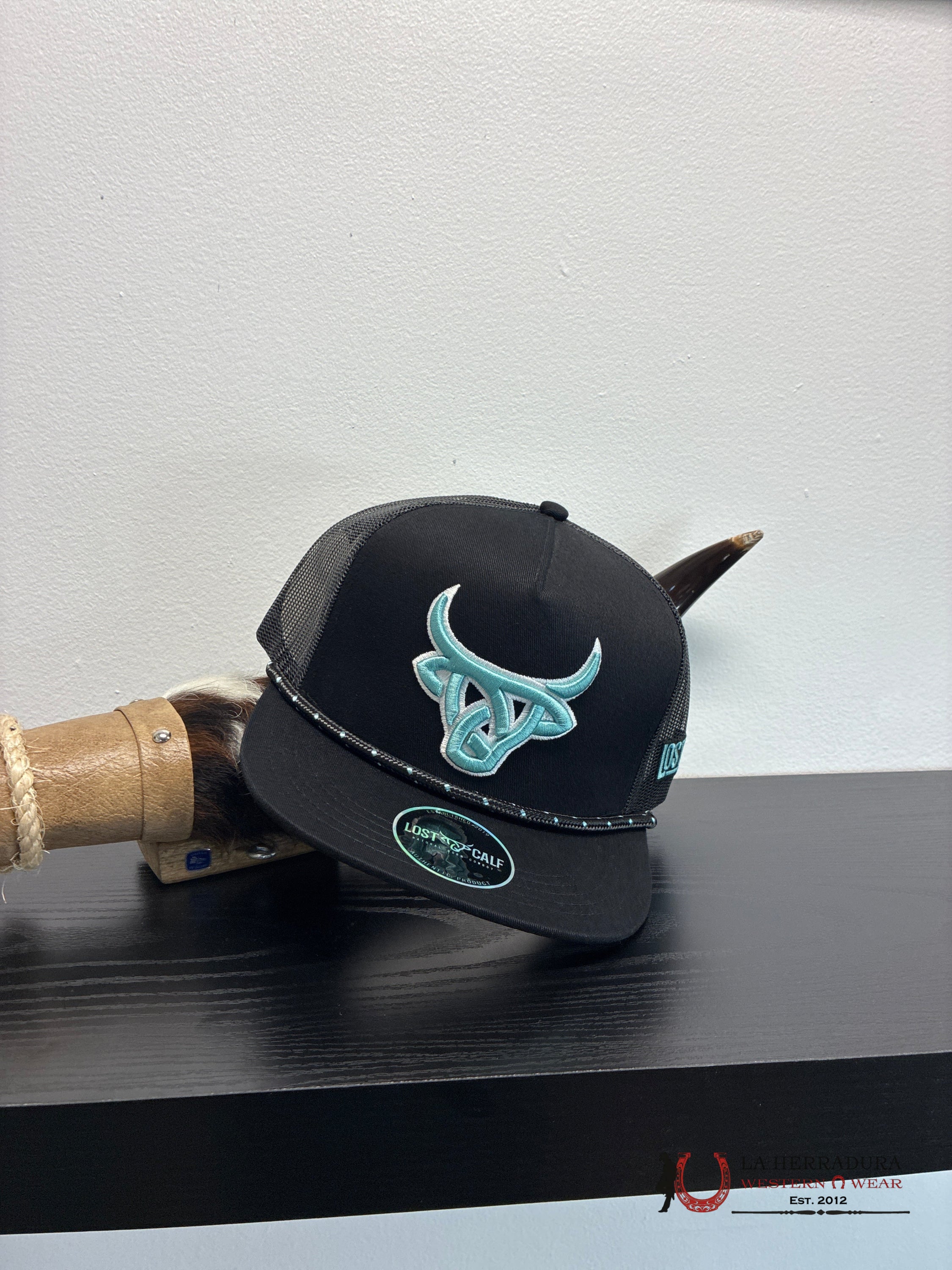 LOST CALF BLACK Style 6.2 SHY BLUE BAND CAPS MENS GORRAS HOMBRES