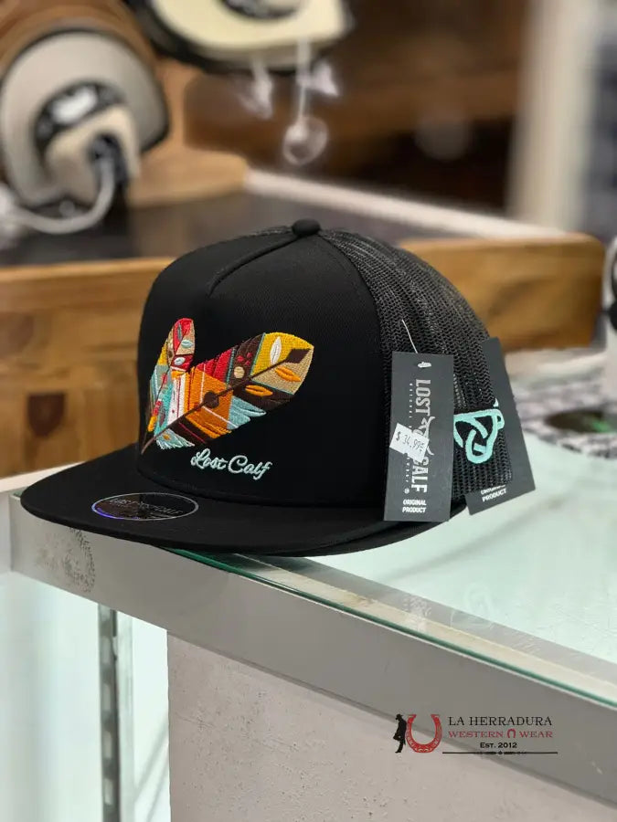 Lost Calf Cap Black Feather Multi Color Caps Mens Gorras Hombres