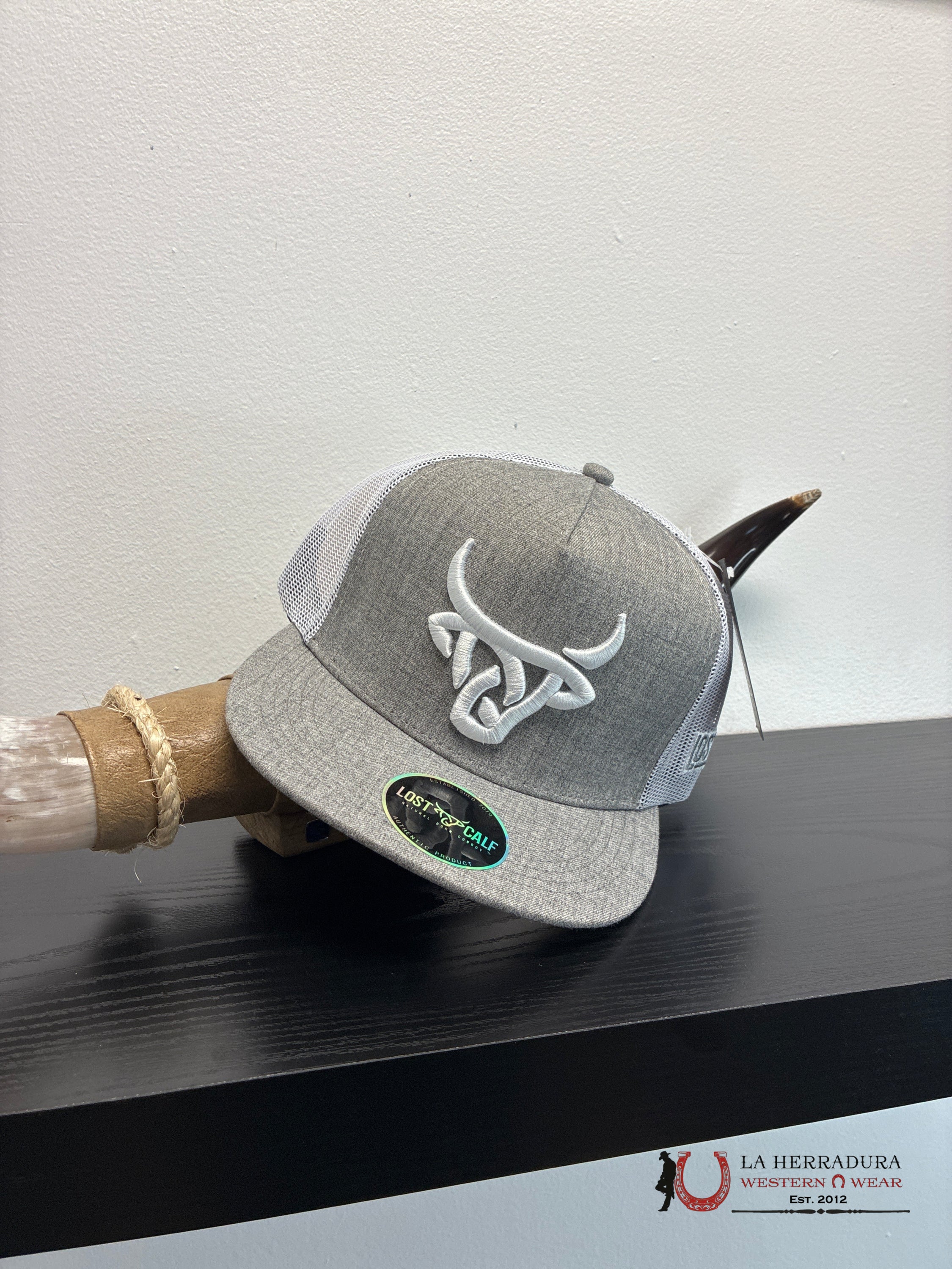 LOST CALF GREY Style 02.1 WHITE CAPS MENS GORRAS HOMBRES
