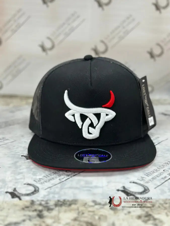 Lost Calf Red Horn Black Cap Caps Mens Gorras Hombres