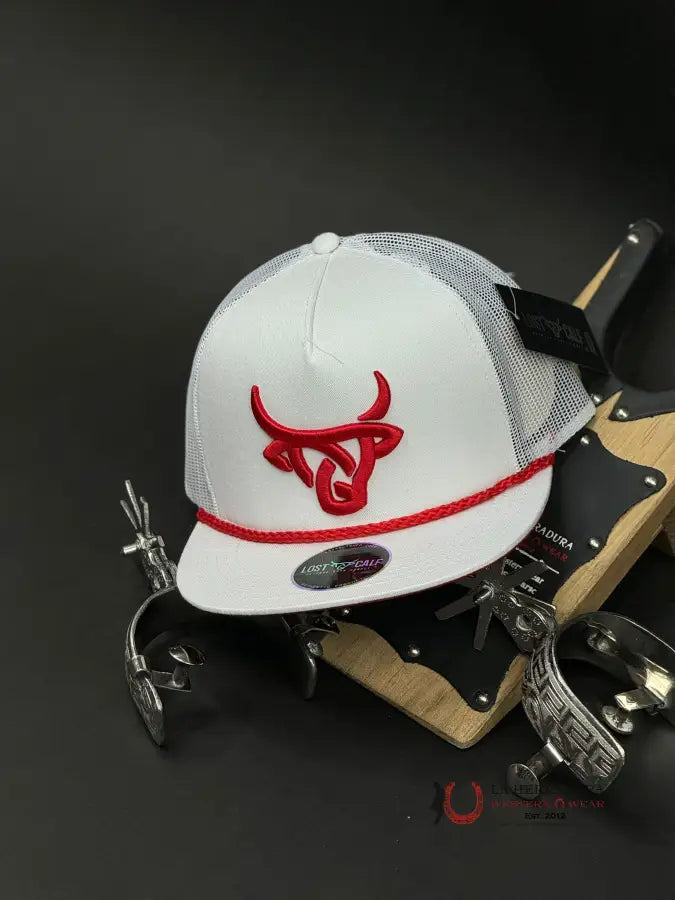 Lost Calf Red Rope Logo White Cap Caps Mens Gorras Hombres