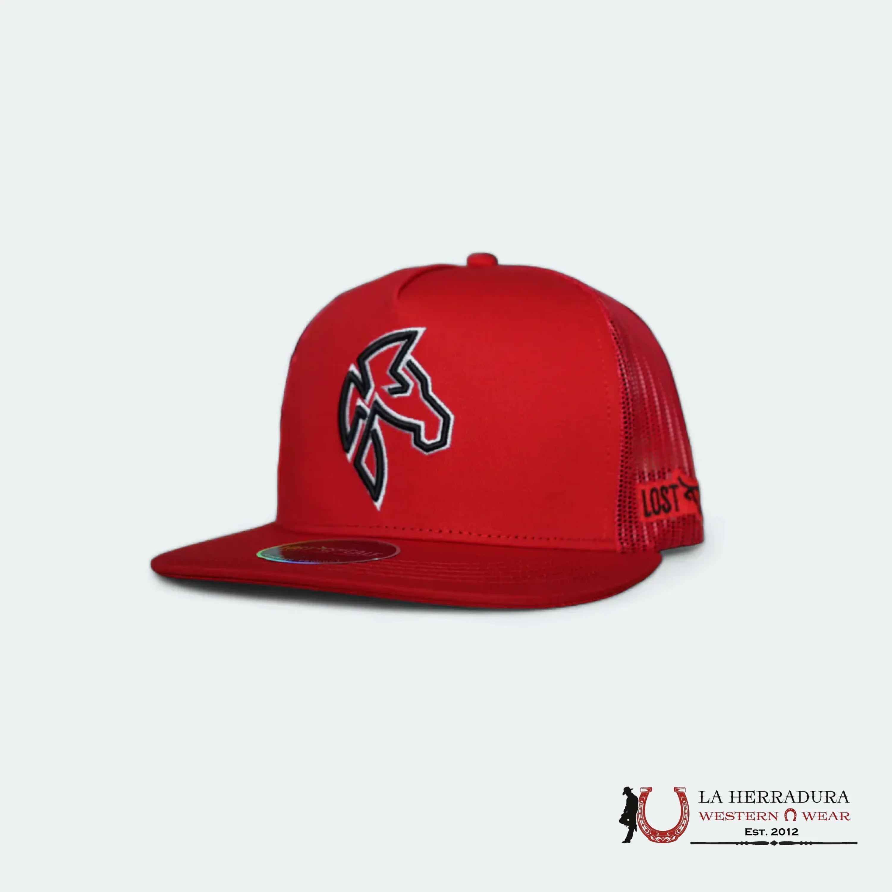 LOST CALF RED Style 02.3 BLACK horse CAPS MENS GORRAS HOMBRES