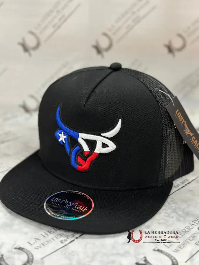 Lost Calf Texas Color Logo Black Cap Caps Mens Gorras Hombres