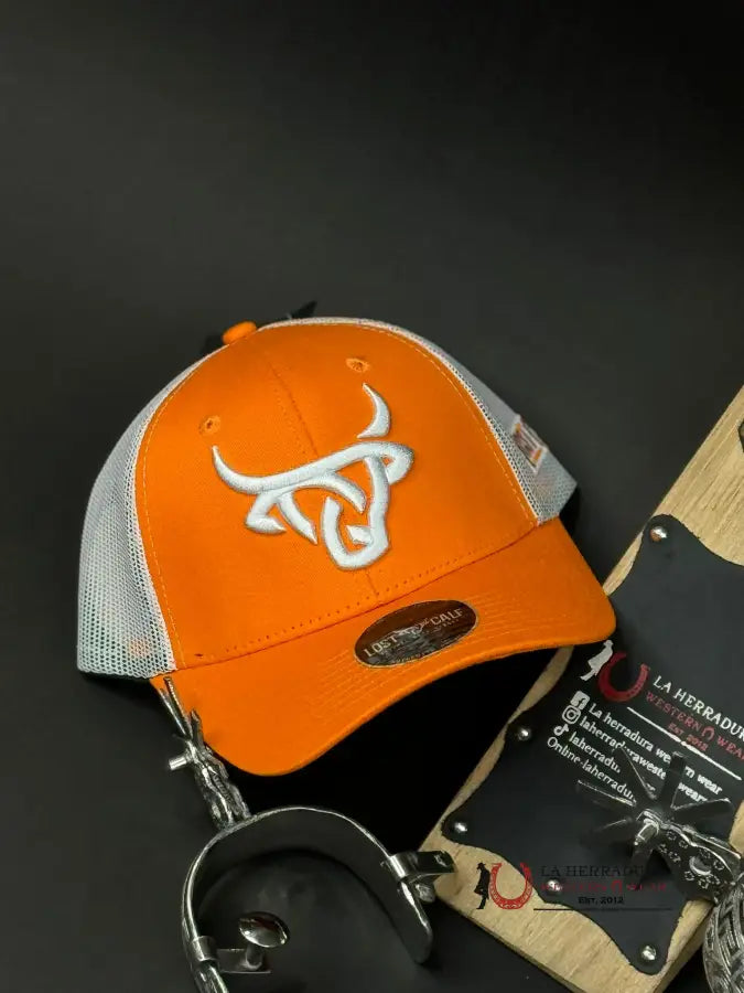 Lost Calf White Logo Orange Cap Caps Mens Gorras Hombres