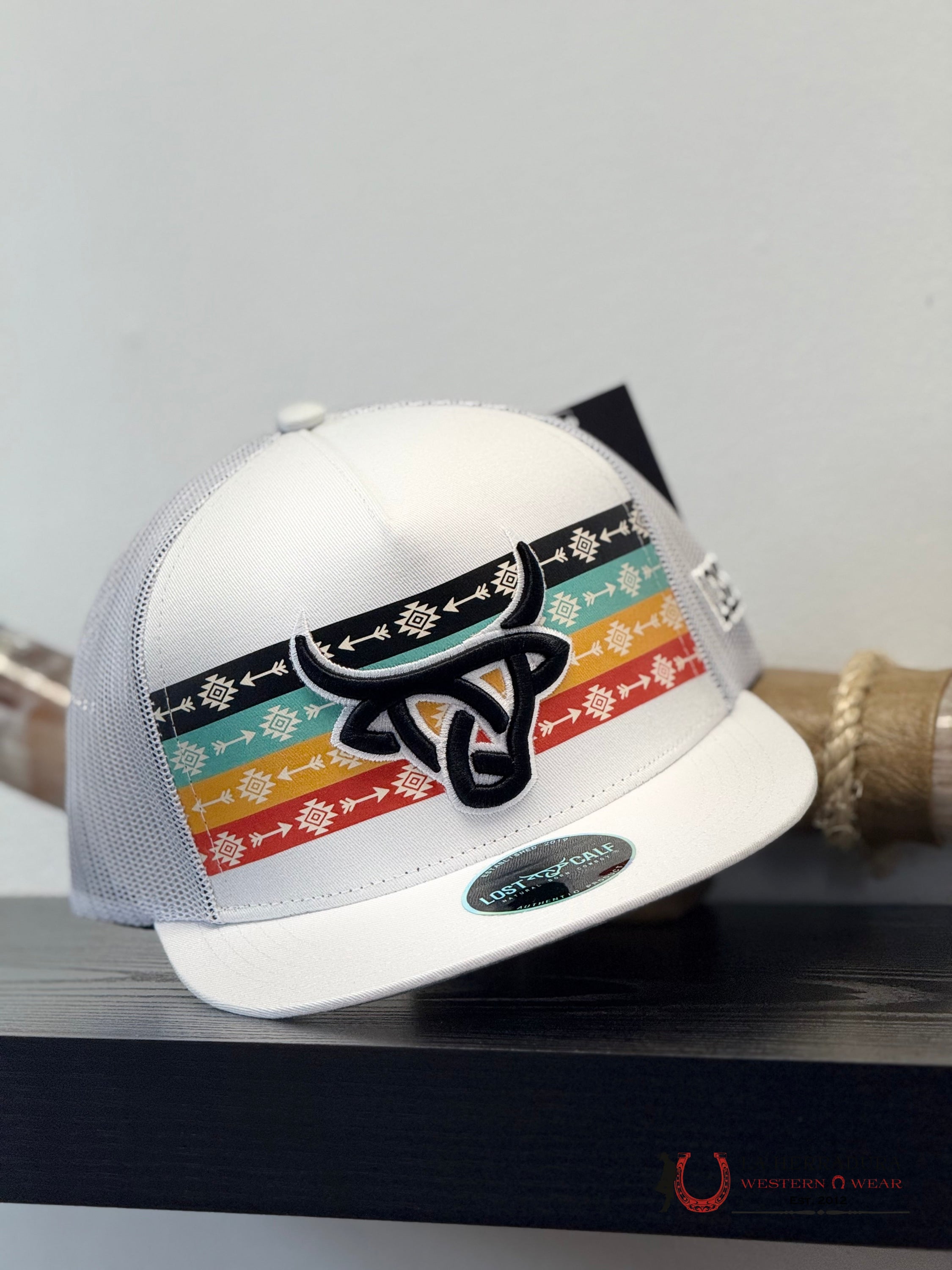 LOST CALF WHITE Style 1.5 BLACK CAPS MENS GORRAS HOMBRES