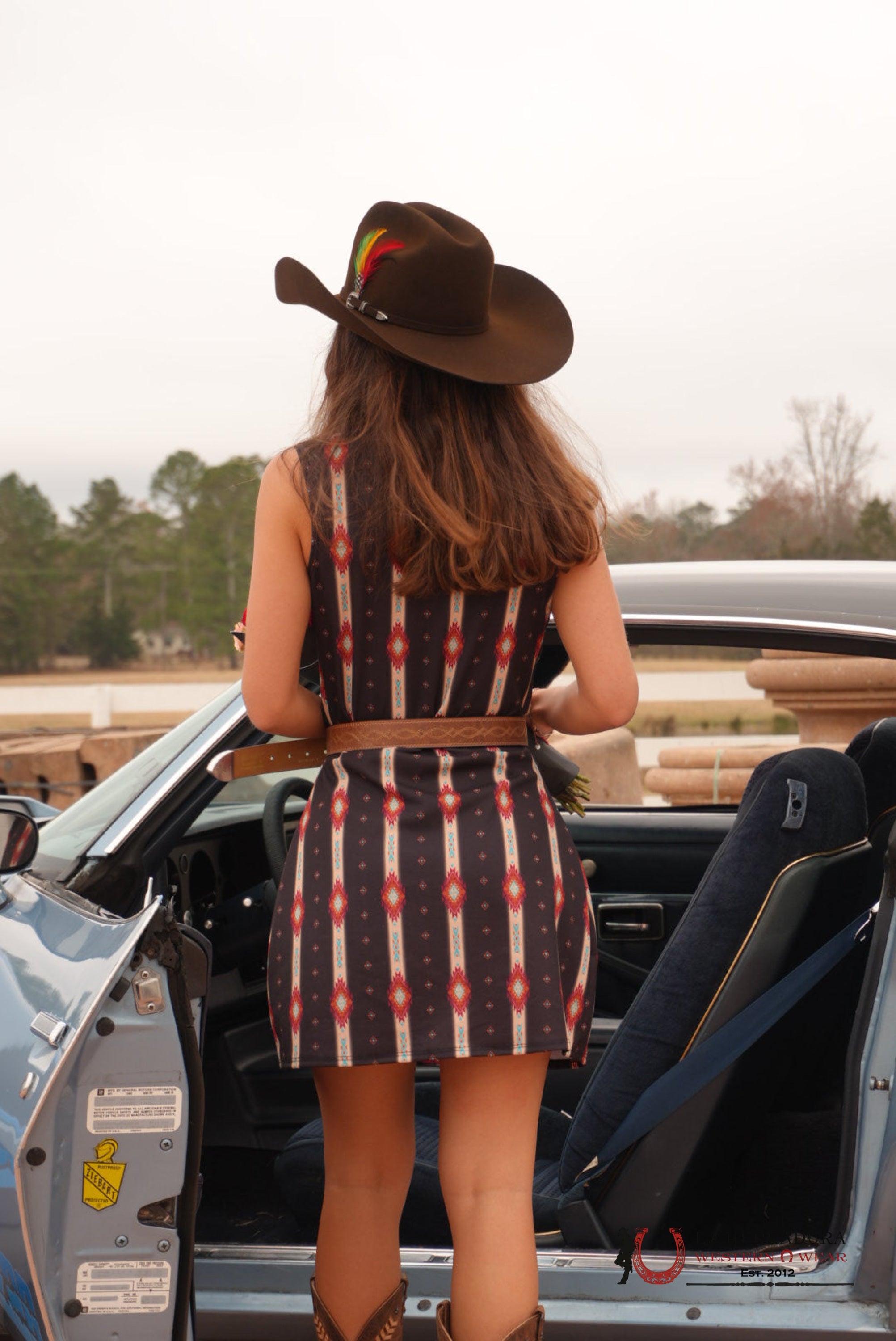 Lucky and Blessed Black Aztec Print With Multi Color Dress ROPA MUJERES