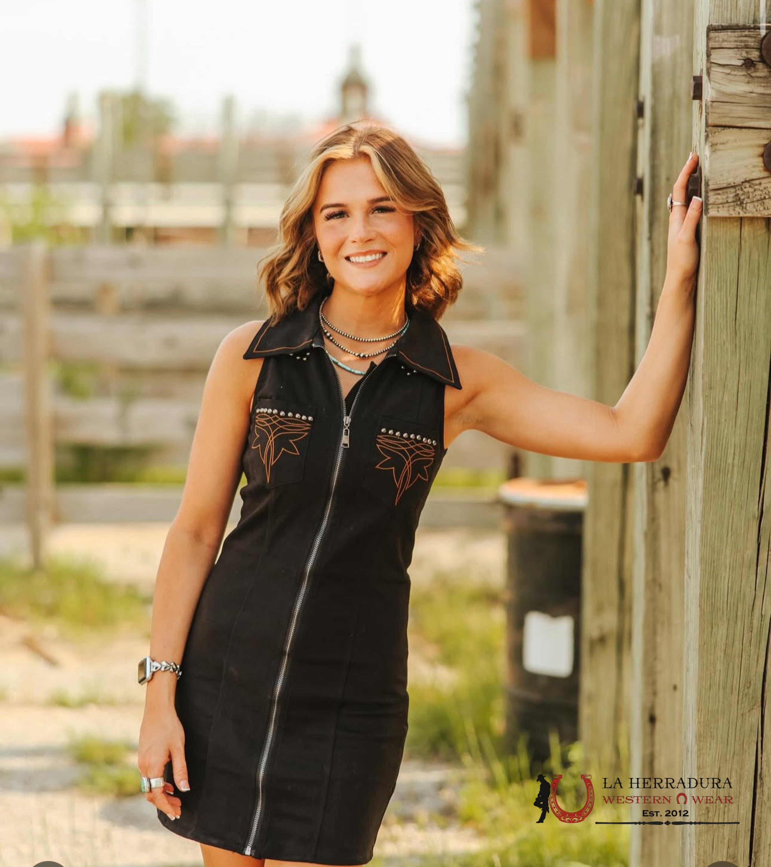 Lucky And Blessed Black Zip up Dress ROPA MUJERES