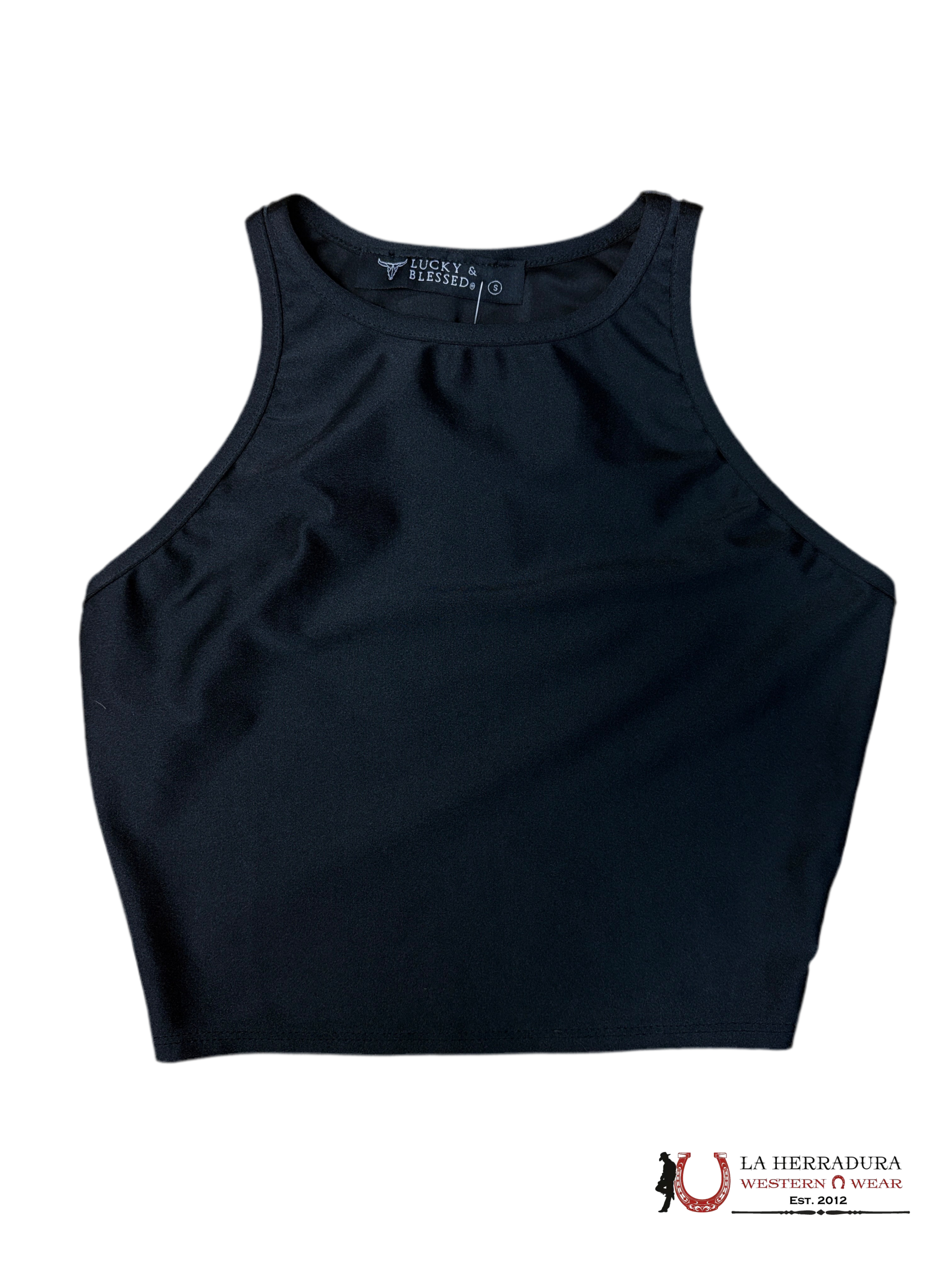 Lucky & Blessed Black Crop Top ROPA MUJERES