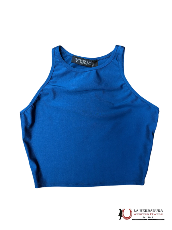 Lucky & Blessed Blue Crop Top