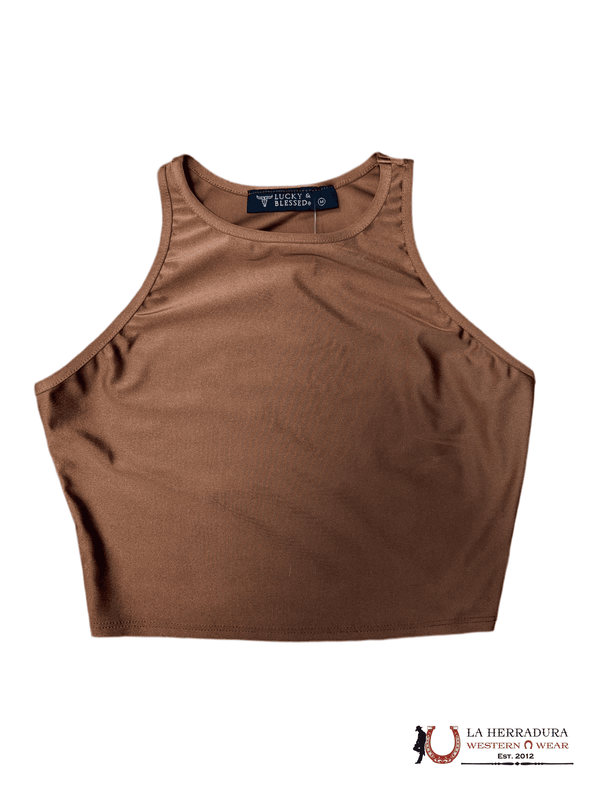Lucky & Blessed Brown Crop Top