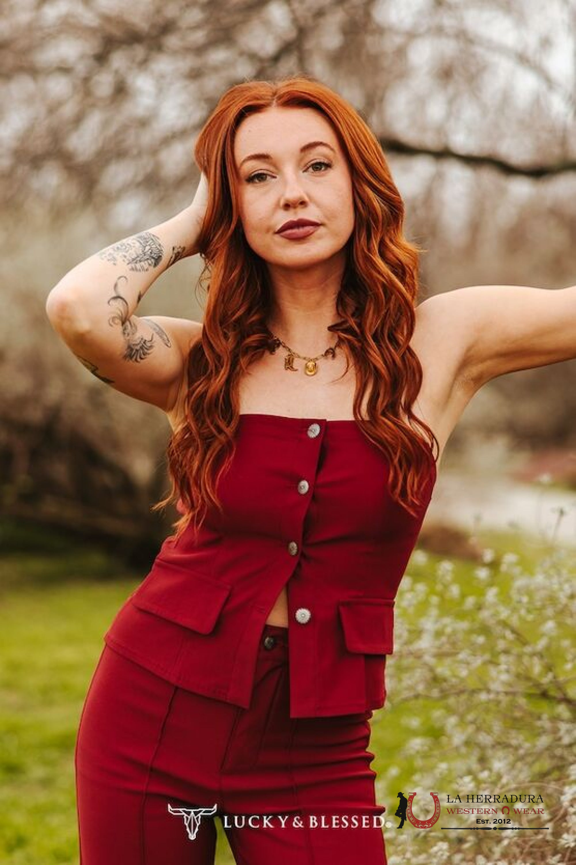 Lucky & Blessed Red With Sparkles Top TO1089 ROPA MUJERES