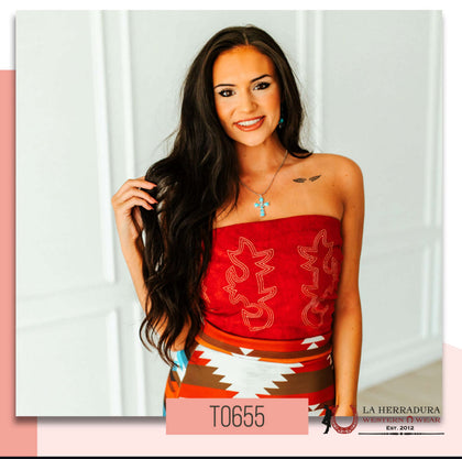 Lucky & Blessed Red With Sparkles Top TO655
