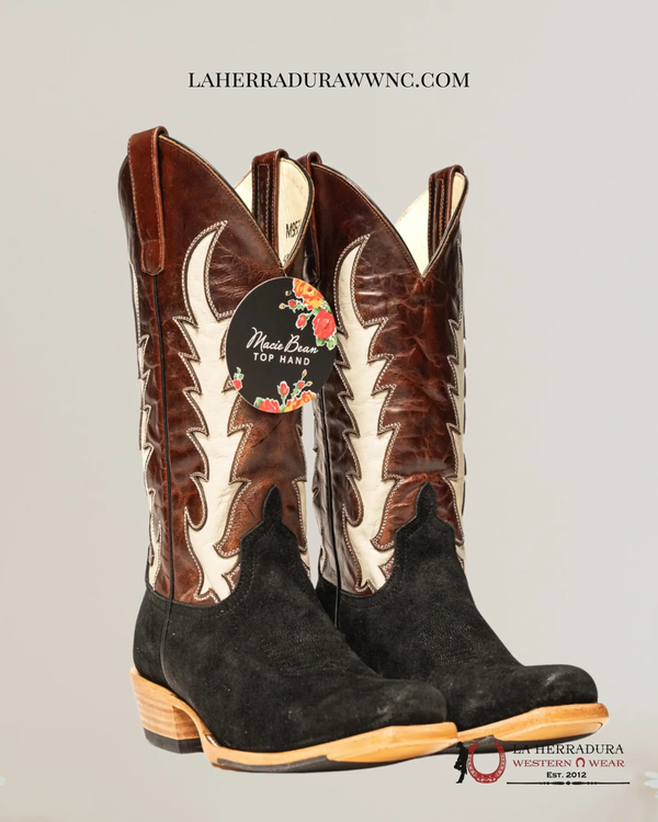 MACIE BEAN ANTE NEGRO 13” WHISKEY VAQUERO PUNTA ESTRECHA -M9523