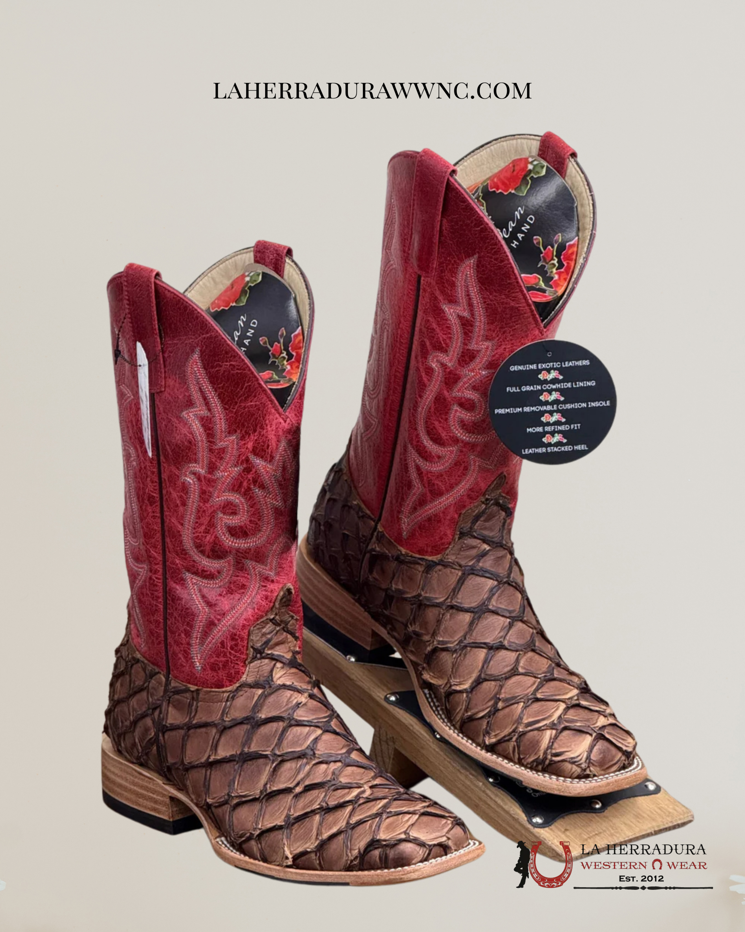 MACIE BEANS CIGAR MATTE BIG BASS FISH 12” RED SINSATION BOTAS MUJERES