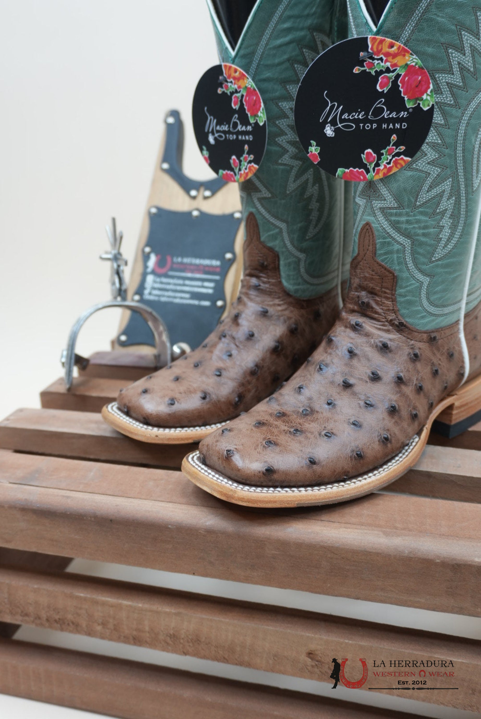 Macie Beam Kango Tobac Fq Ostrich Sky Blue Botas Mujeres