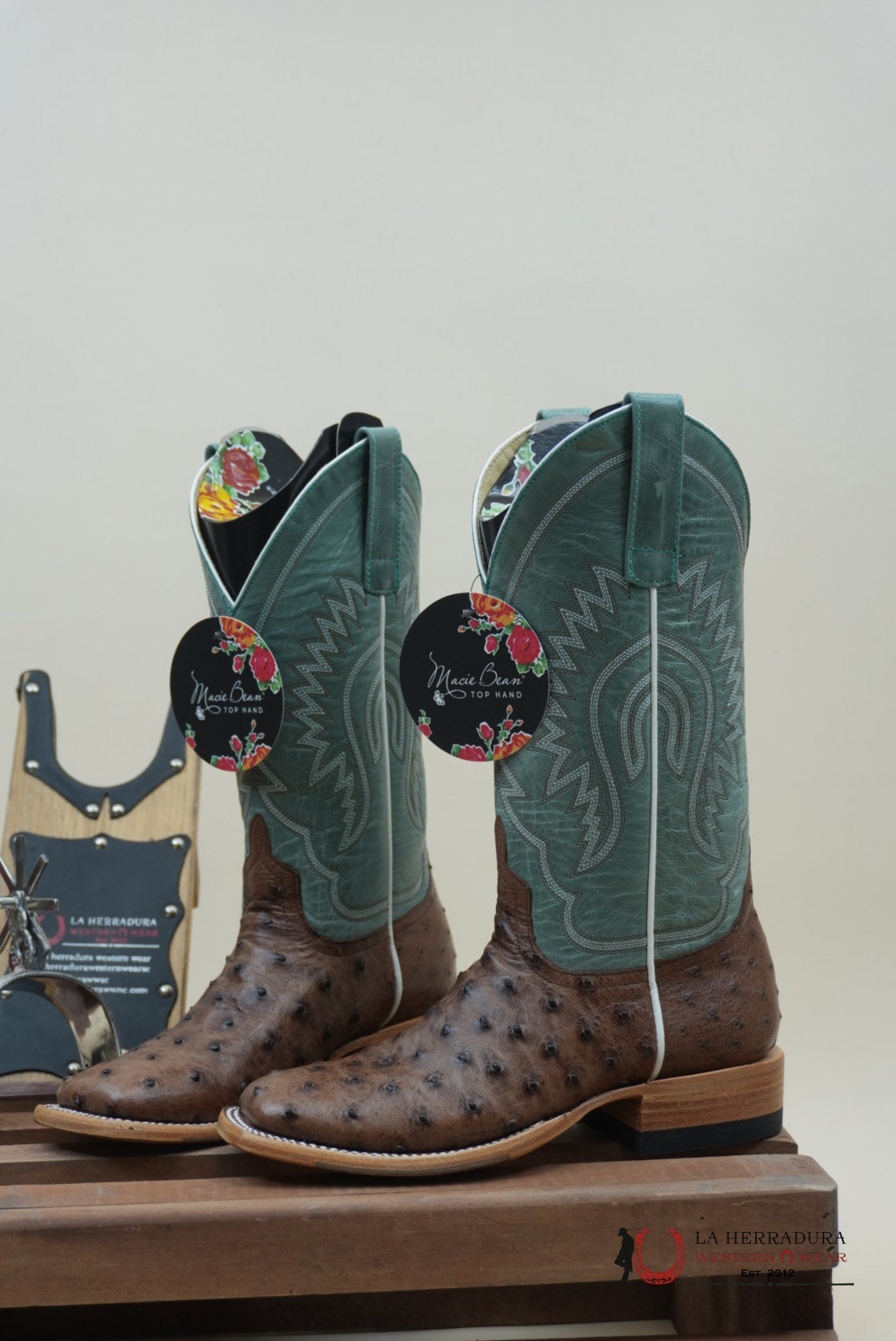 Macie Beam Kango Tobac Fq Ostrich Sky Blue Botas Mujeres