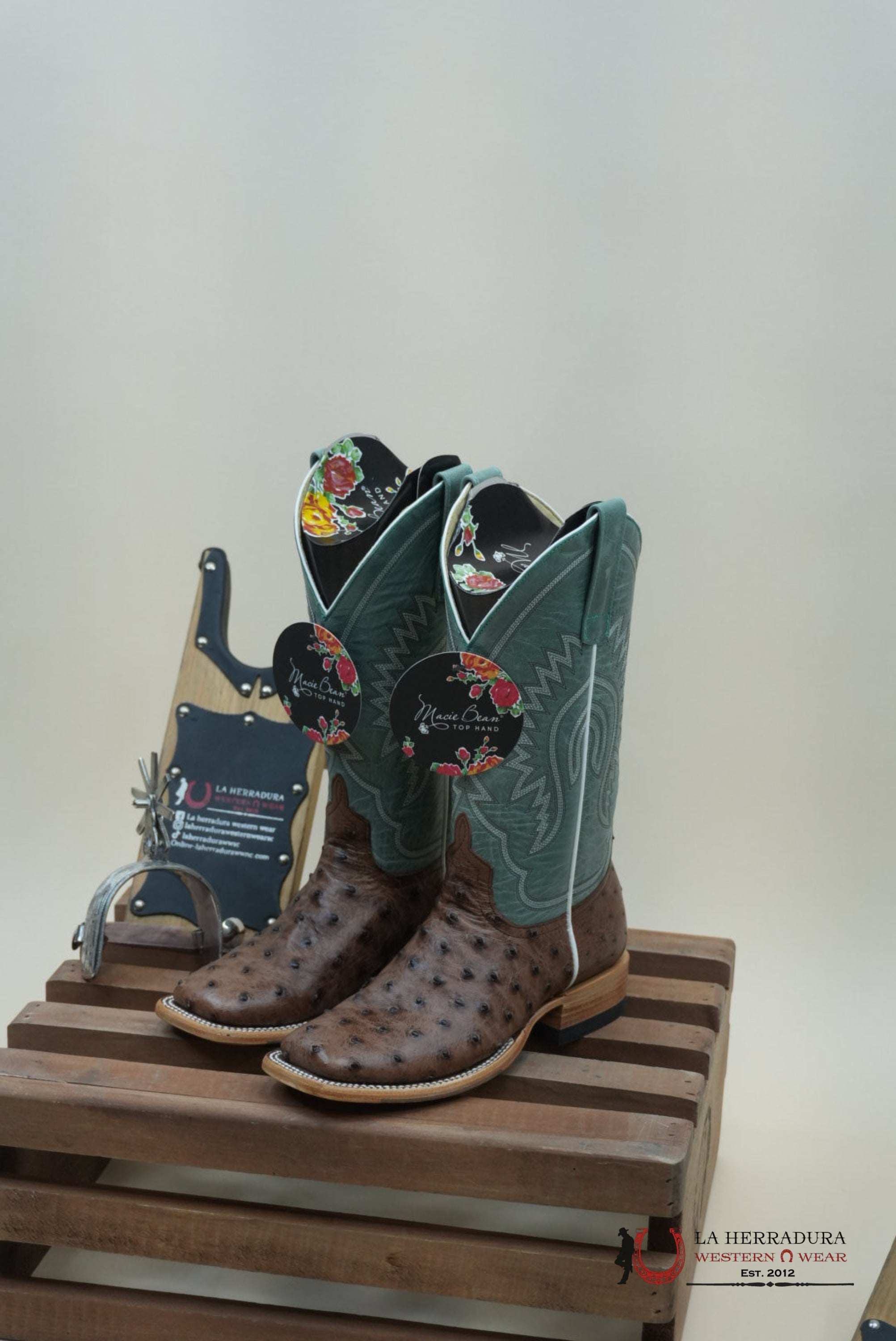 Macie Beam Kango Tobac Fq Ostrich Sky Blue Botas Mujeres