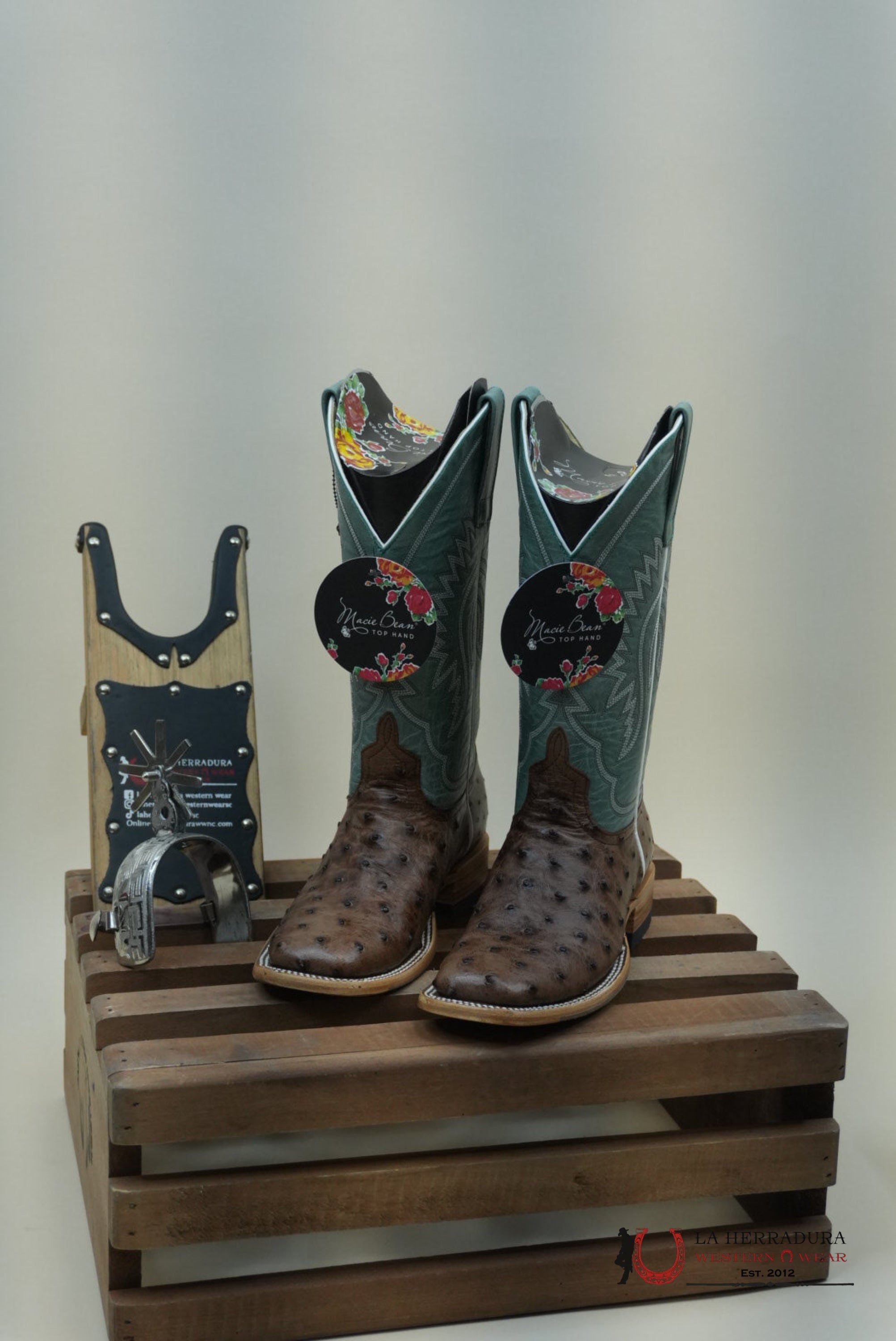 Macie Beam Kango Tobac Fq Ostrich Sky Blue Botas Mujeres