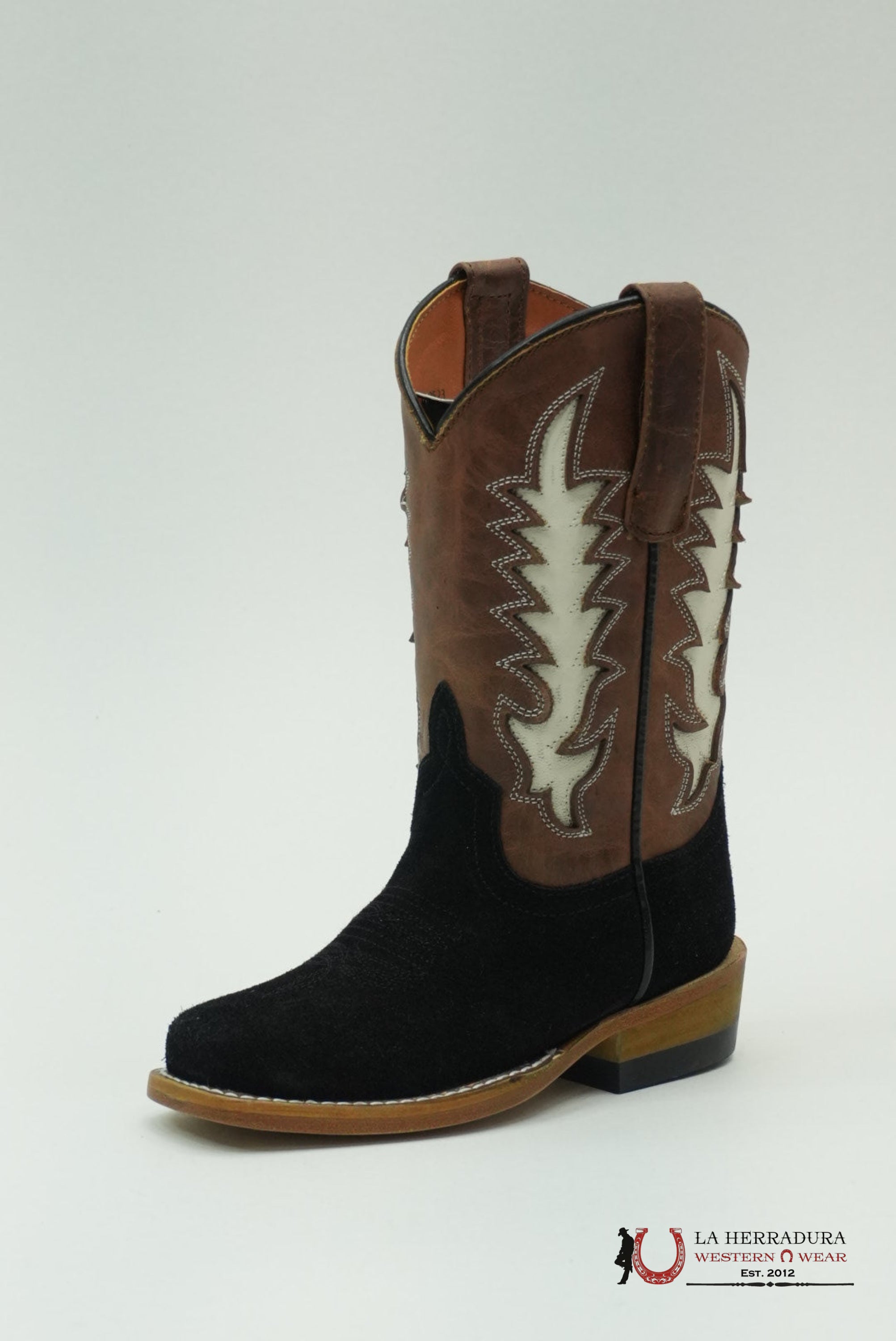 MACIE BEAN KIDS BOOTS BLACK SUEDE ROPER STYLE BOOT MK9523 NIÑOS