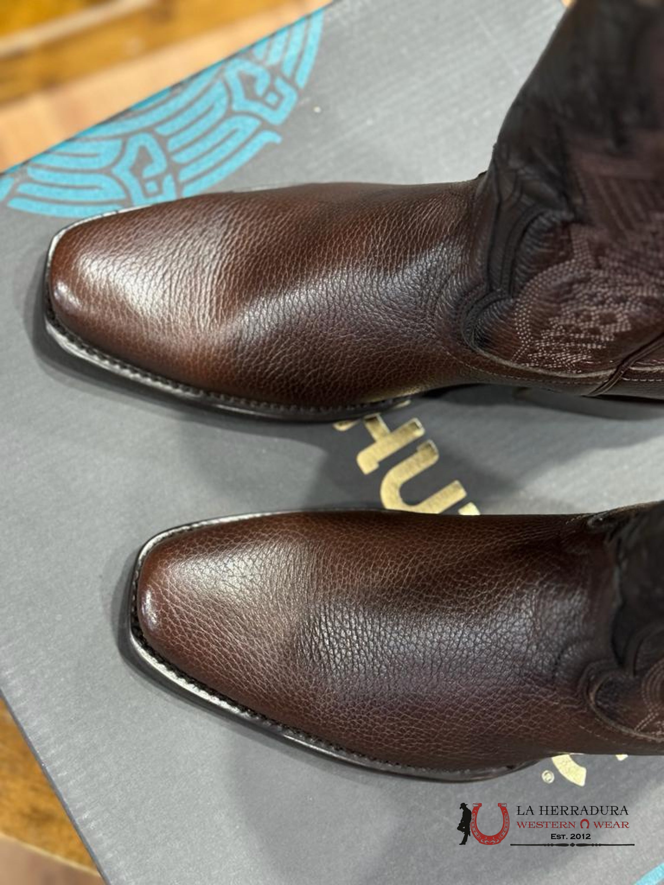 Mahuestic Deer Venado Moro Semi Square Toe Botas Hombres