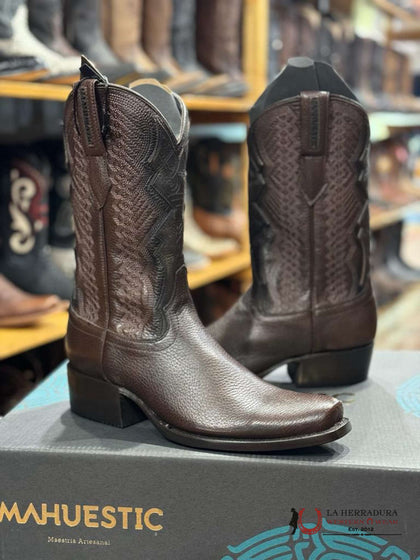 BOTAS CUADRA ESTILO RODEO AVESTRUZ BLACKCHERRY LASER &amp; BORDADO S