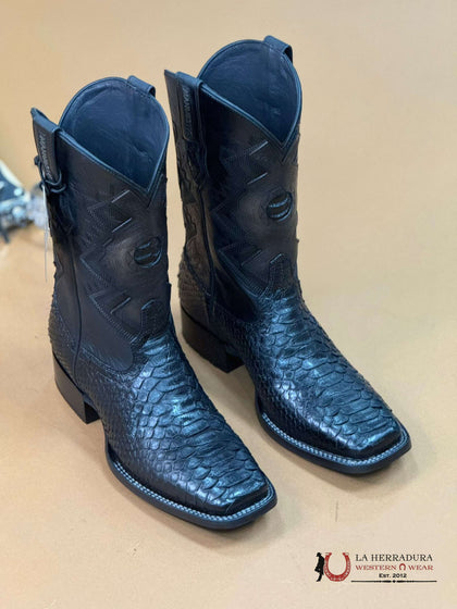 BOTAS CUADRA ESTILO RODEO AVESTRUZ BLACKCHERRY LASER &amp; BORDADO S