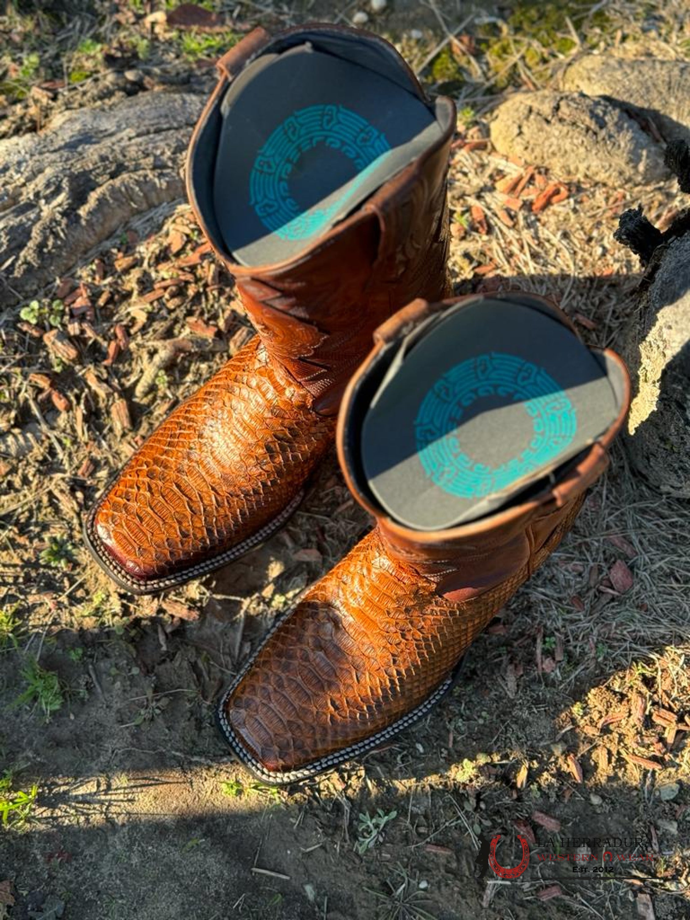 Mahuestic Python Coñac Square Toe Wa0612 Botas Hombres