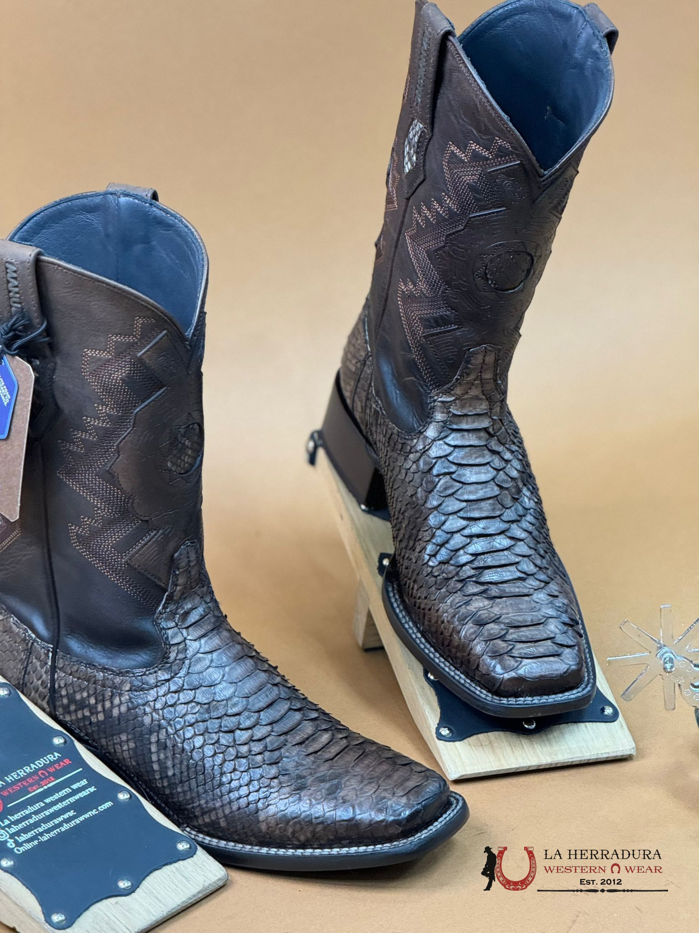 Mahuestic Python Ocre Square Toe Wa0633 Botas Hombres