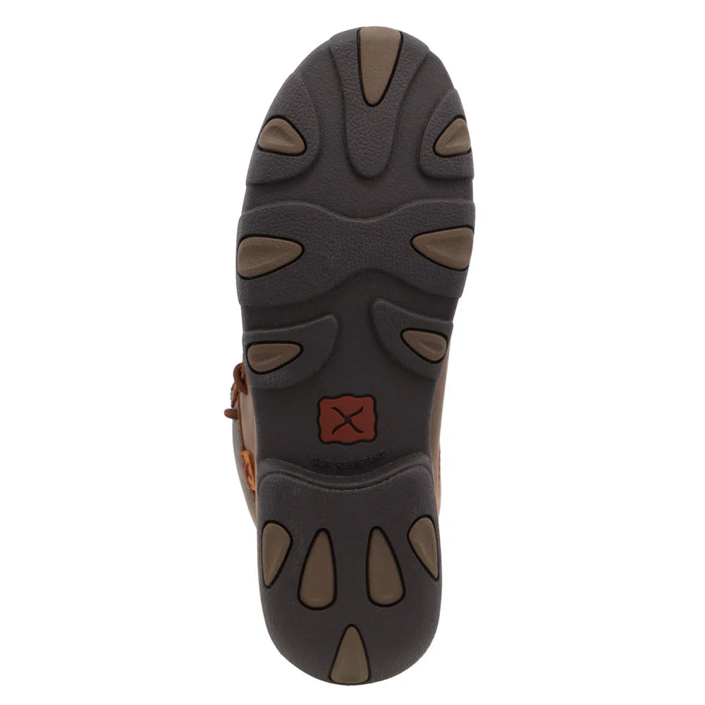 TWISTED X WOMENS DRIVING MOCS BROWN TOOLED FLOWERS CASUAL SHOES -WDM0081