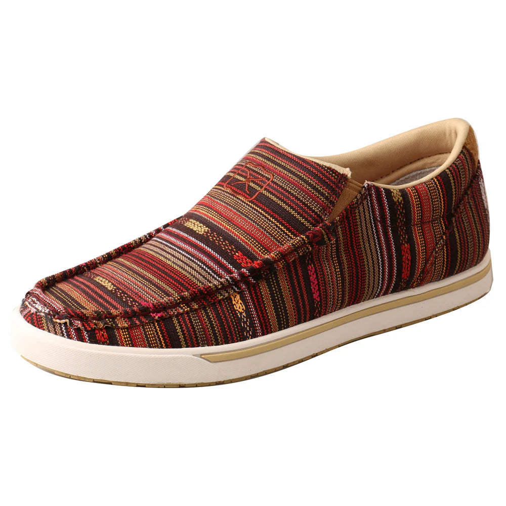 TWISTED X WOMEN SLIP ON KICKS MERLOT MULTI CASUAL SHOE -WCA0046